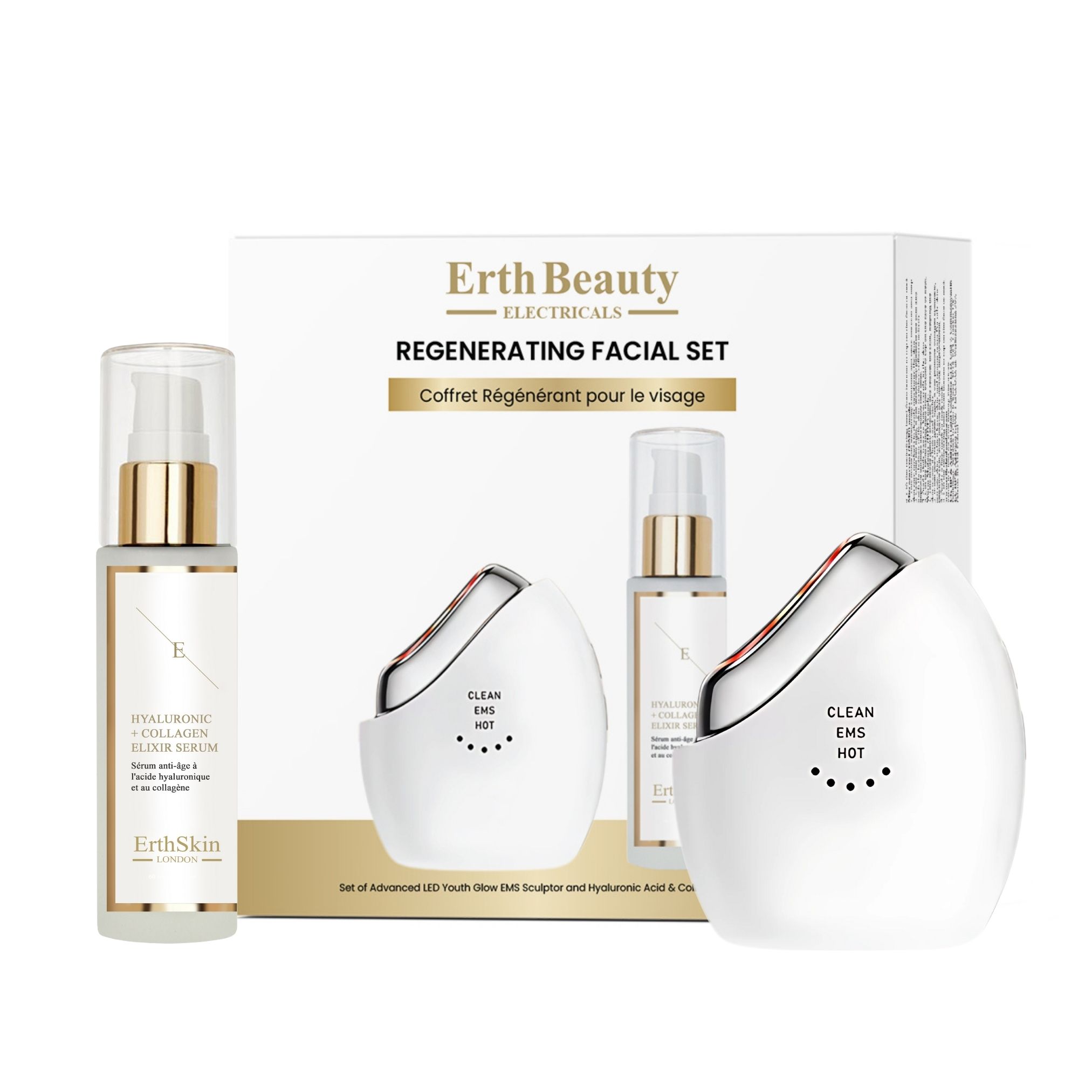 ErthSkin London Set viso rigenerante (Advanced Led Youth Glow Ems Sculptor + Ha Serum)