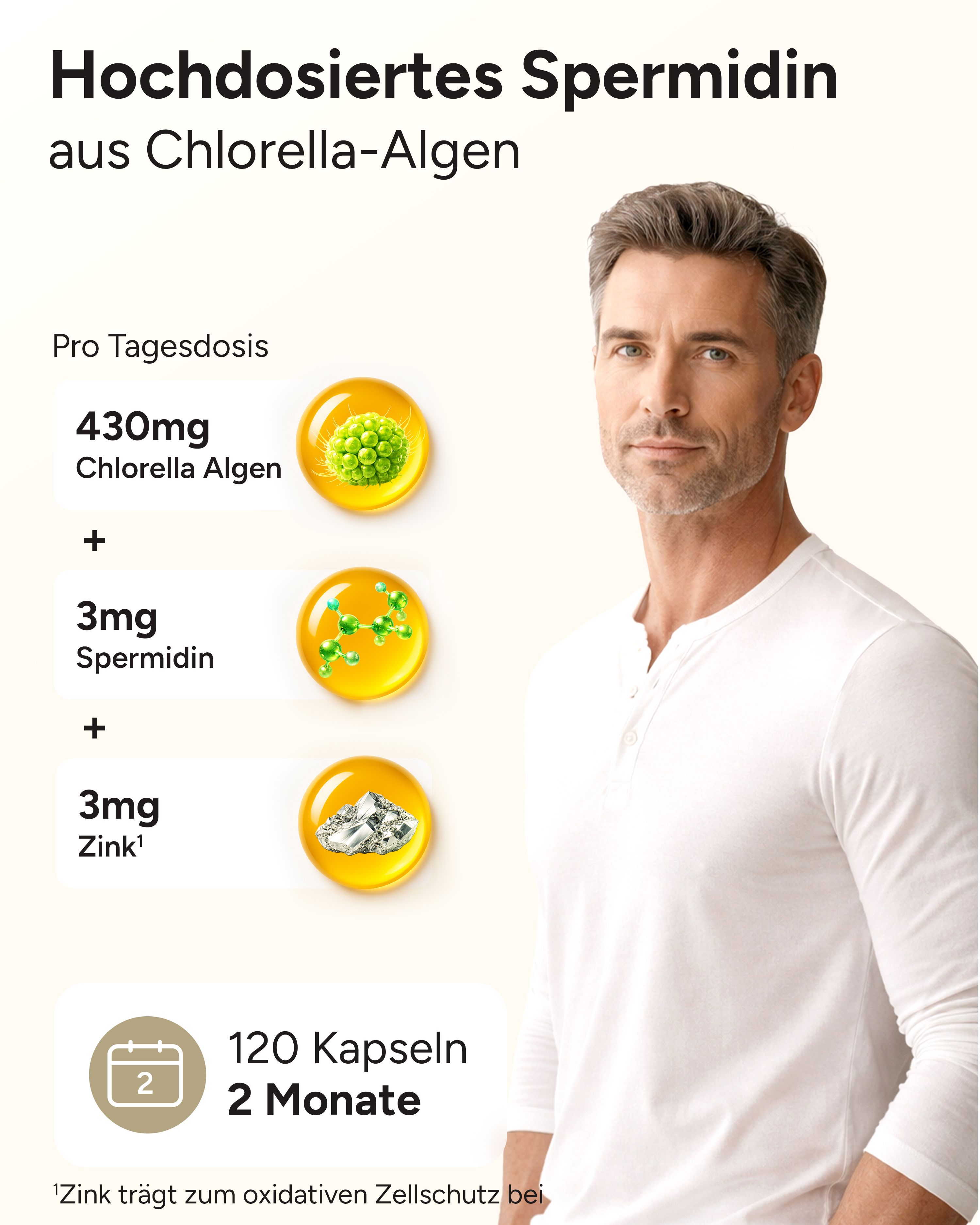 plantomol® Spermidin Kapseln mit 3mg Spermidine pro Tag - Laborgeprüft - aus Chlorella