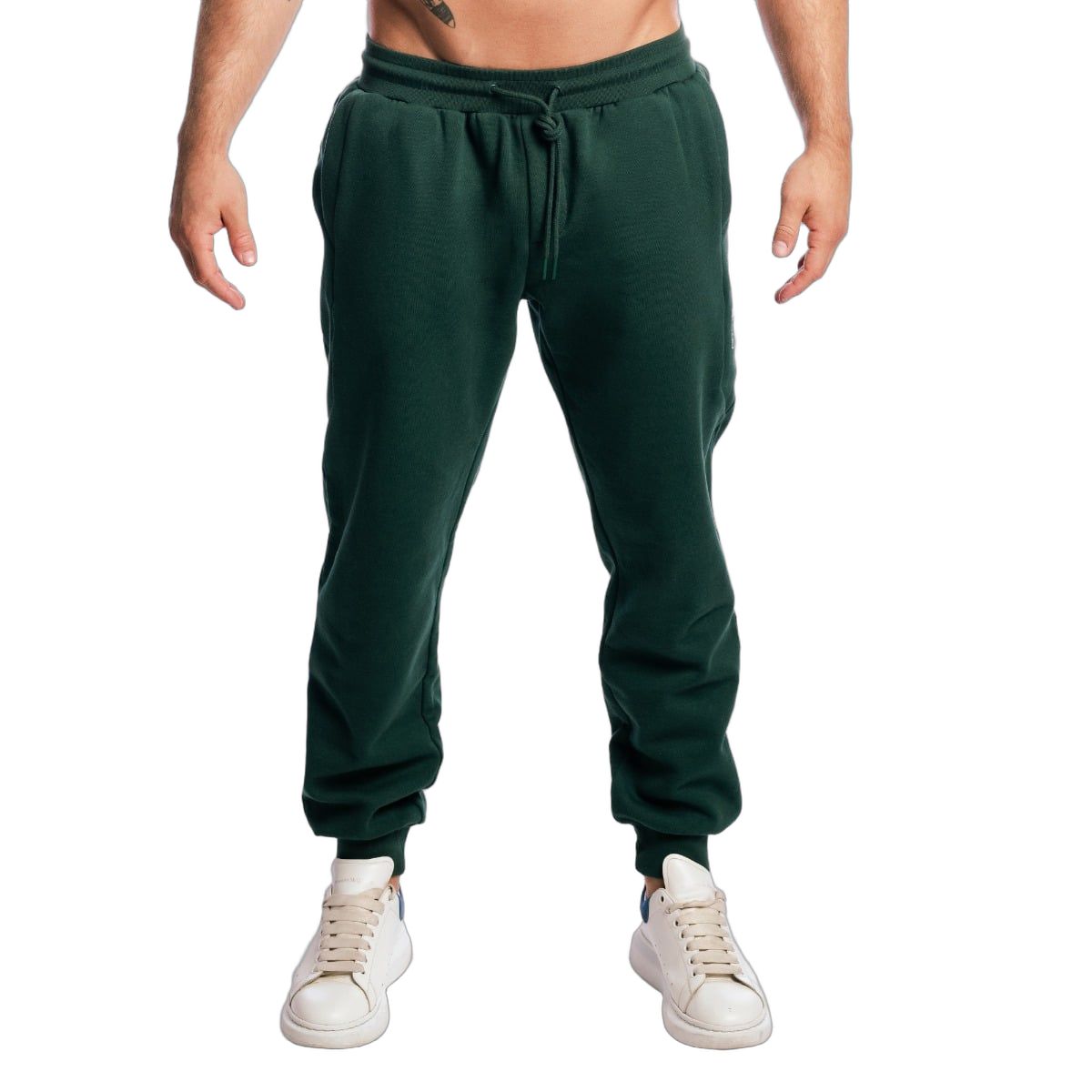 GymBeam Jogginghose Herren oversized mit Kordelzug und Taschen in Forest 1 St