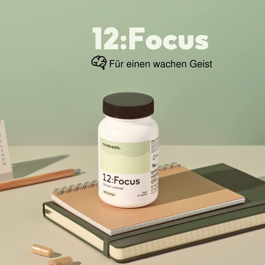 mindsupply® FOCUS - vegane Kapseln mit Gingko, Bacopa, B12 und Panax Ginseng