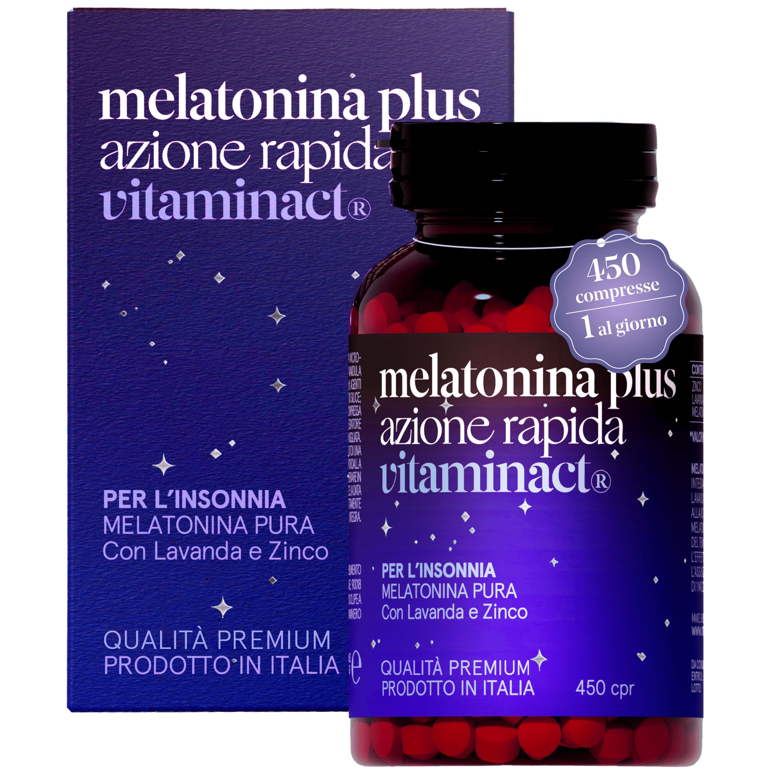 Vitaminact - Melatonina Plus Azione Forte - 450 Microcompresse.