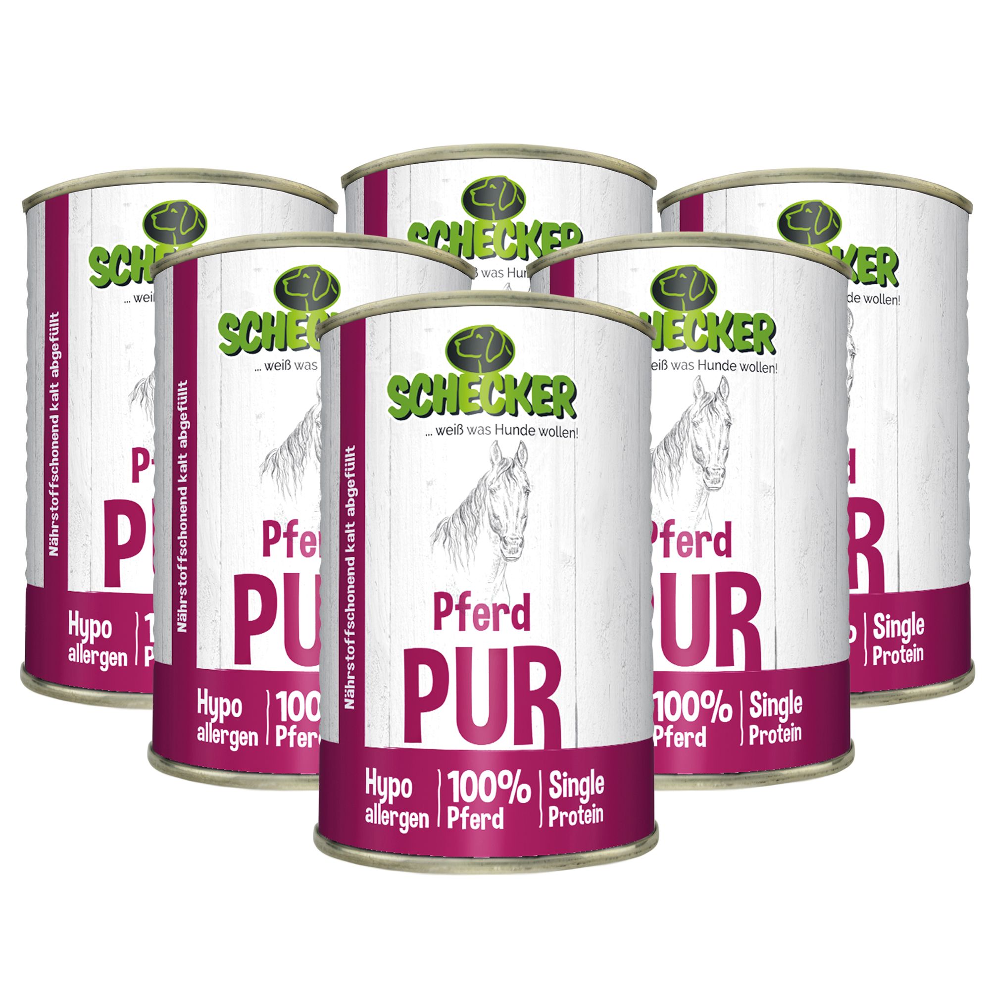 Schecker - Pferd Pur - Nassfutter - getreidefrei - hypoallergen