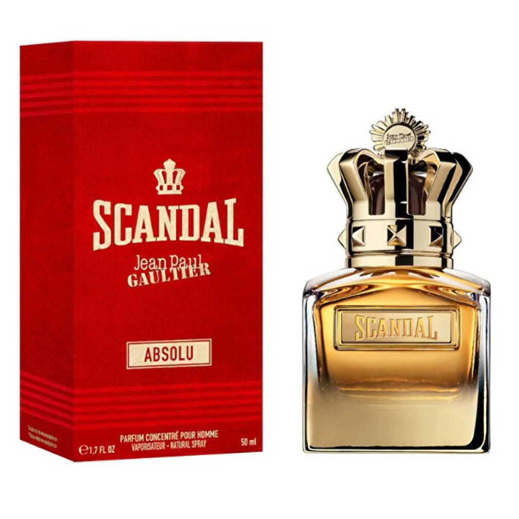 Jean Paul Gaultier Scandal Absolu Pour Homme Parfum Concentré 50ml Flakon und rote Box.
