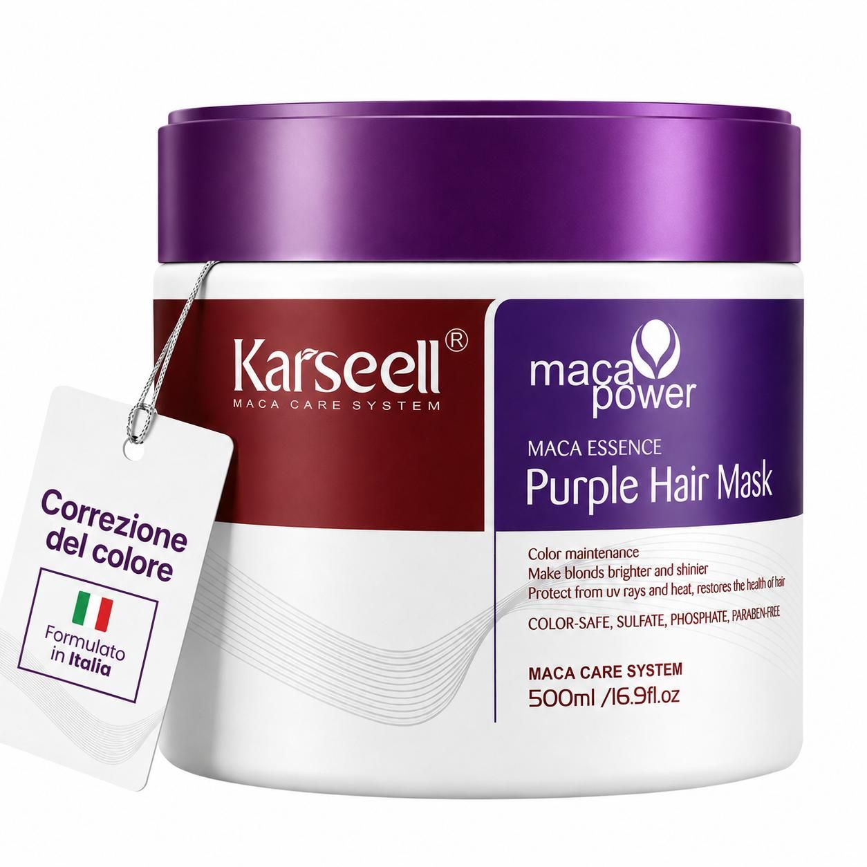 Karseell Violette Anti-Gelbstich-Haarmaske für Blond Platin und Grau 500 ml Zahncreme