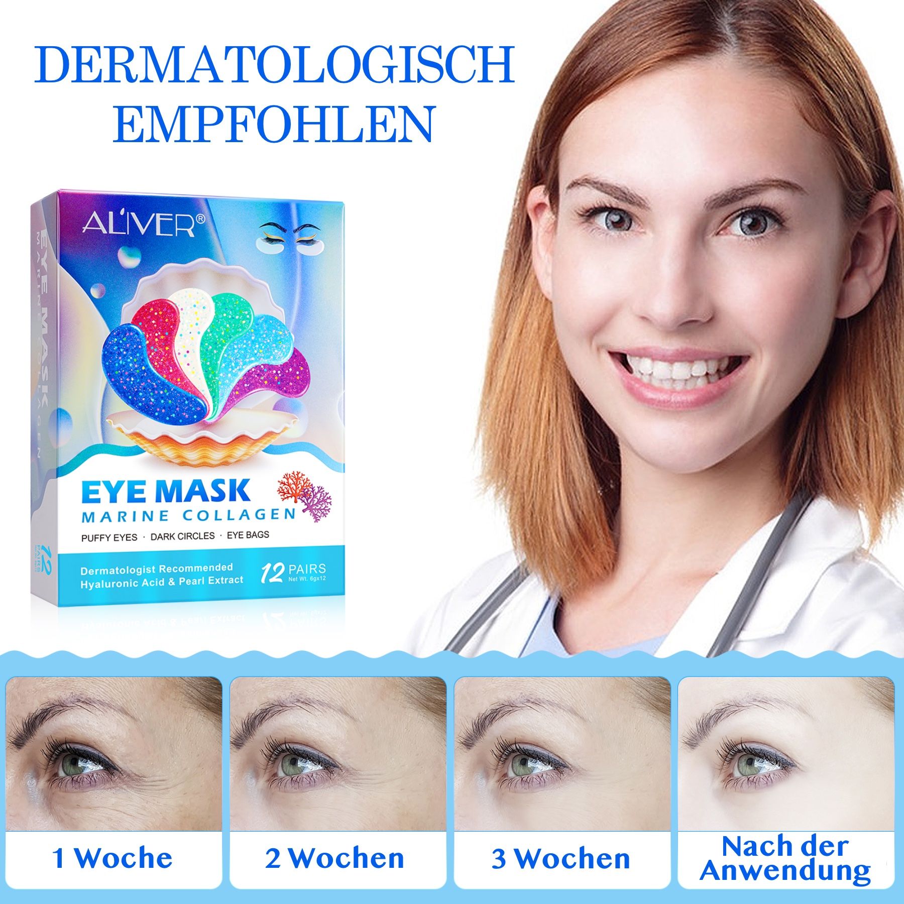 ALIVER Augenpads Anti Aging mit Hyaluronsäure