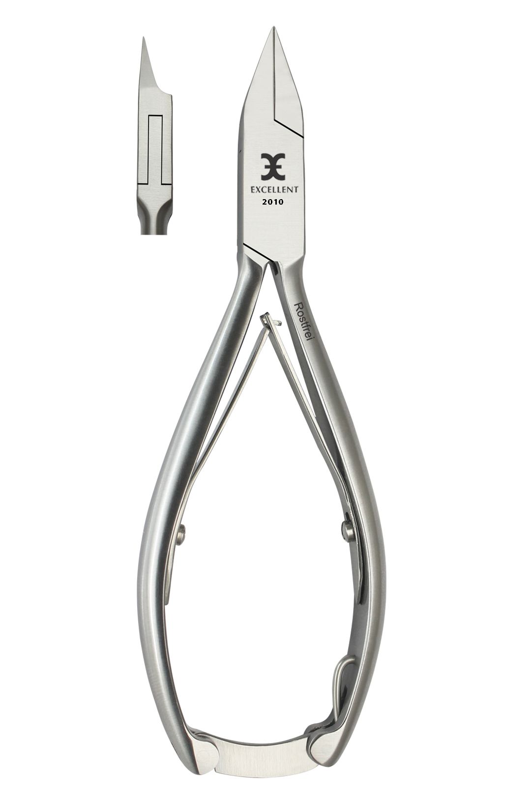 Nagelzange aus Metall. Mit dem Schriftzug "EXCELLENT 2010" versehen. Rostfrei.