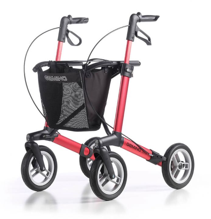 Rollator Gemino30 Comfort Geländerollator Leichtgewicht Gehwagen faltbar *Rot*