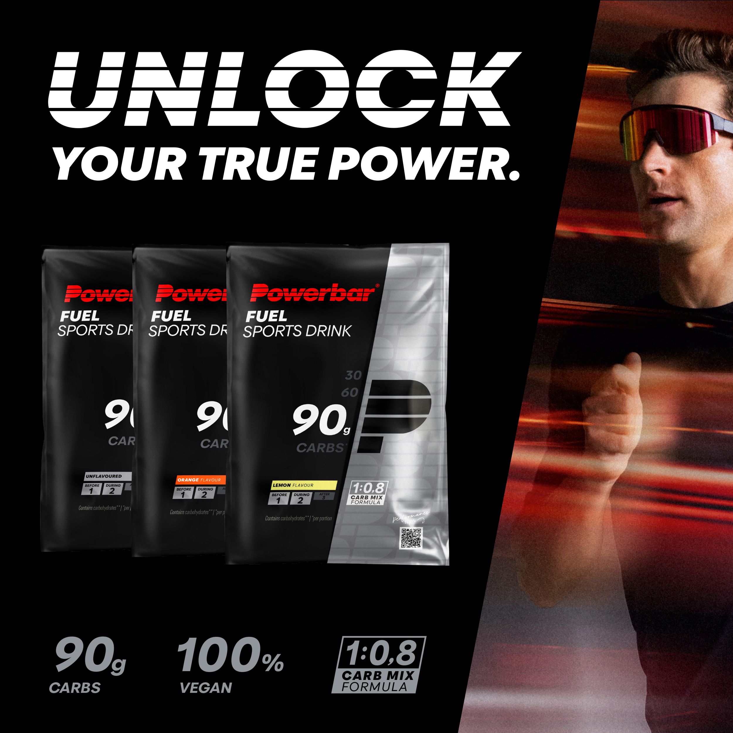 POWERBAR Kohlenhydratgetränk Fuel 90 Unflouvered High Carb Sports Drink