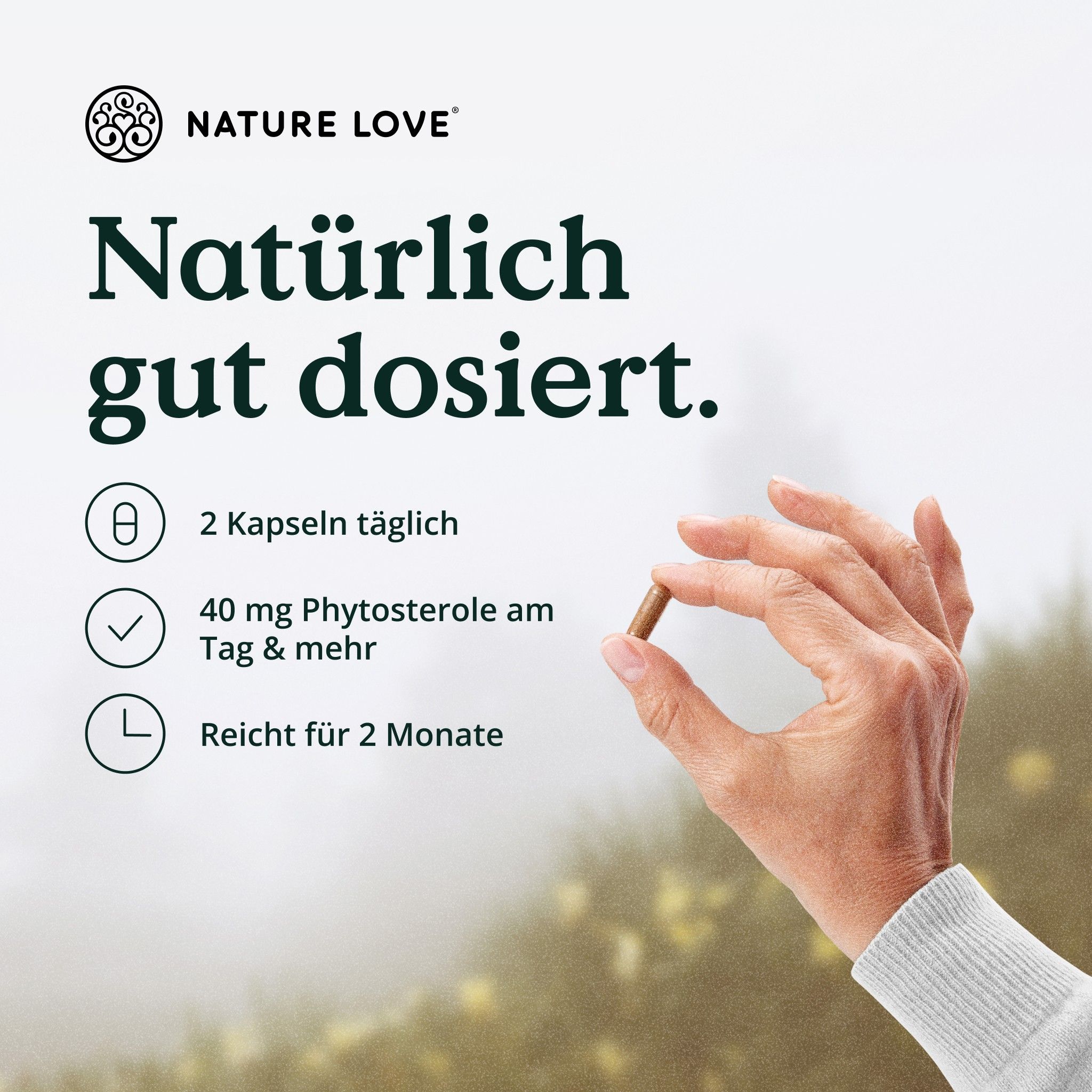 NATURE LOVE® Sägepalm Komplex - 120 Kapseln - Sägepalme (Saw Palmetto) mit 5% Phytosterolen
