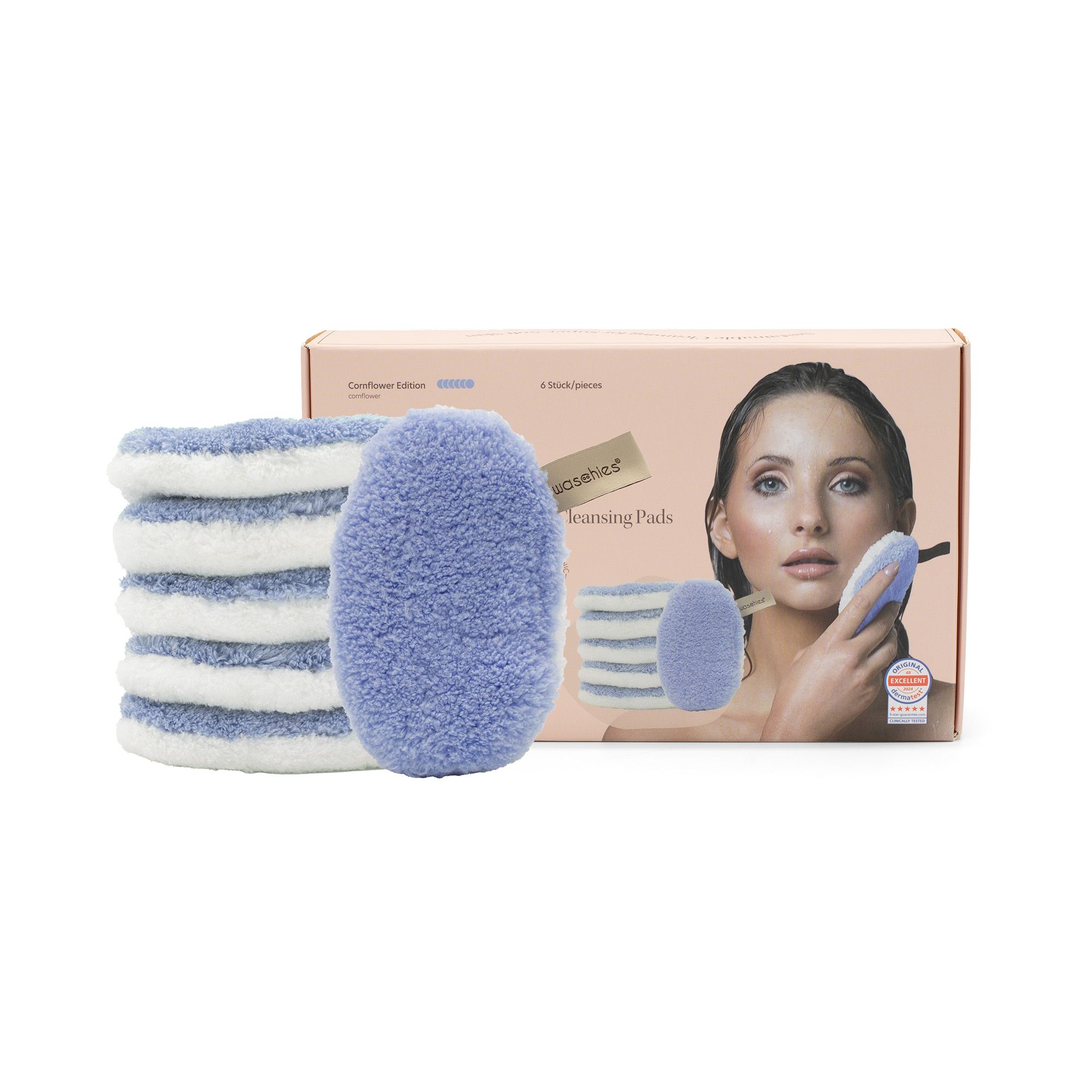 waschies nachhaltige Abschminkpads "Cornflower Edition" - 6er Set
