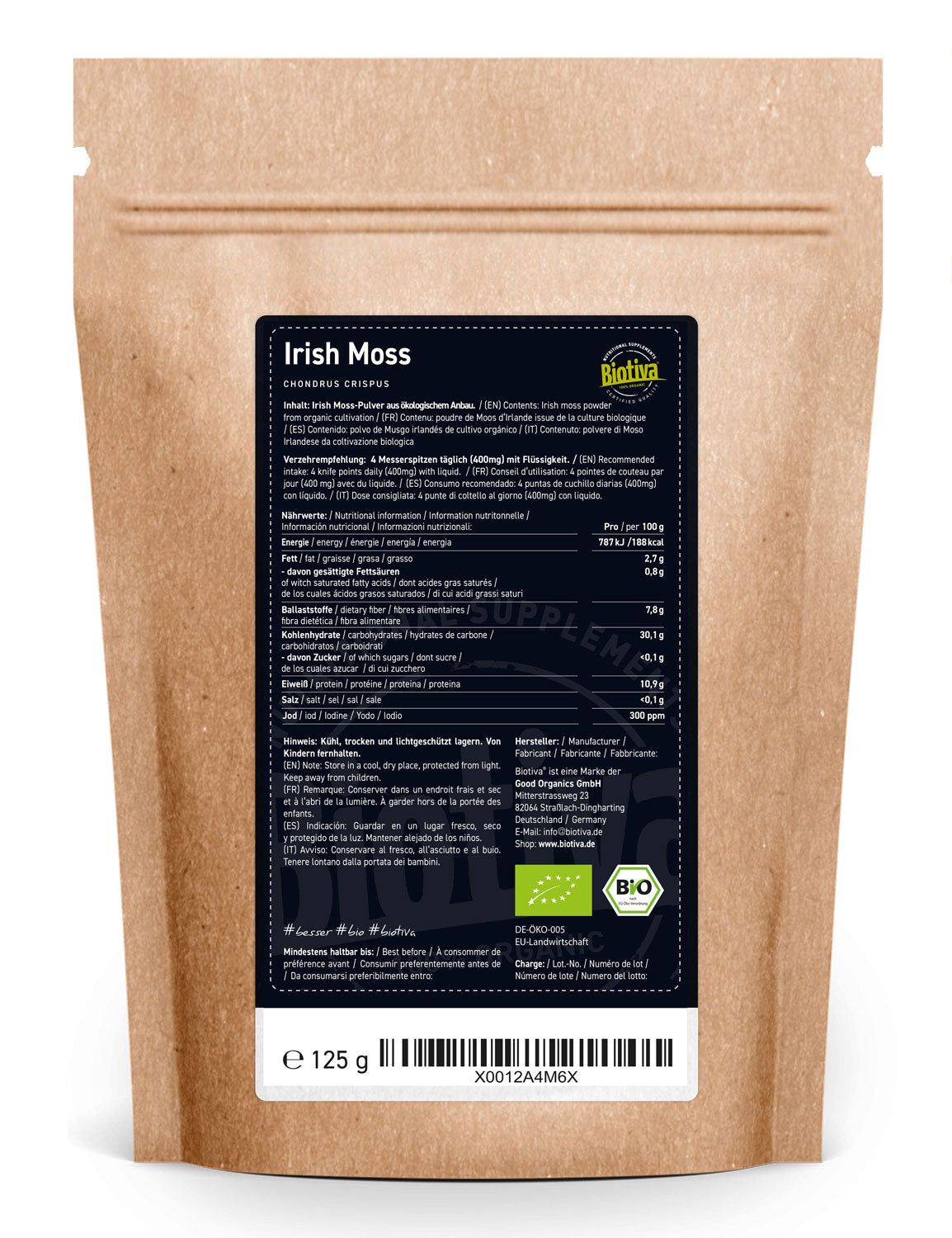 Biotiva Irish Moss Pulver Bio 125 g