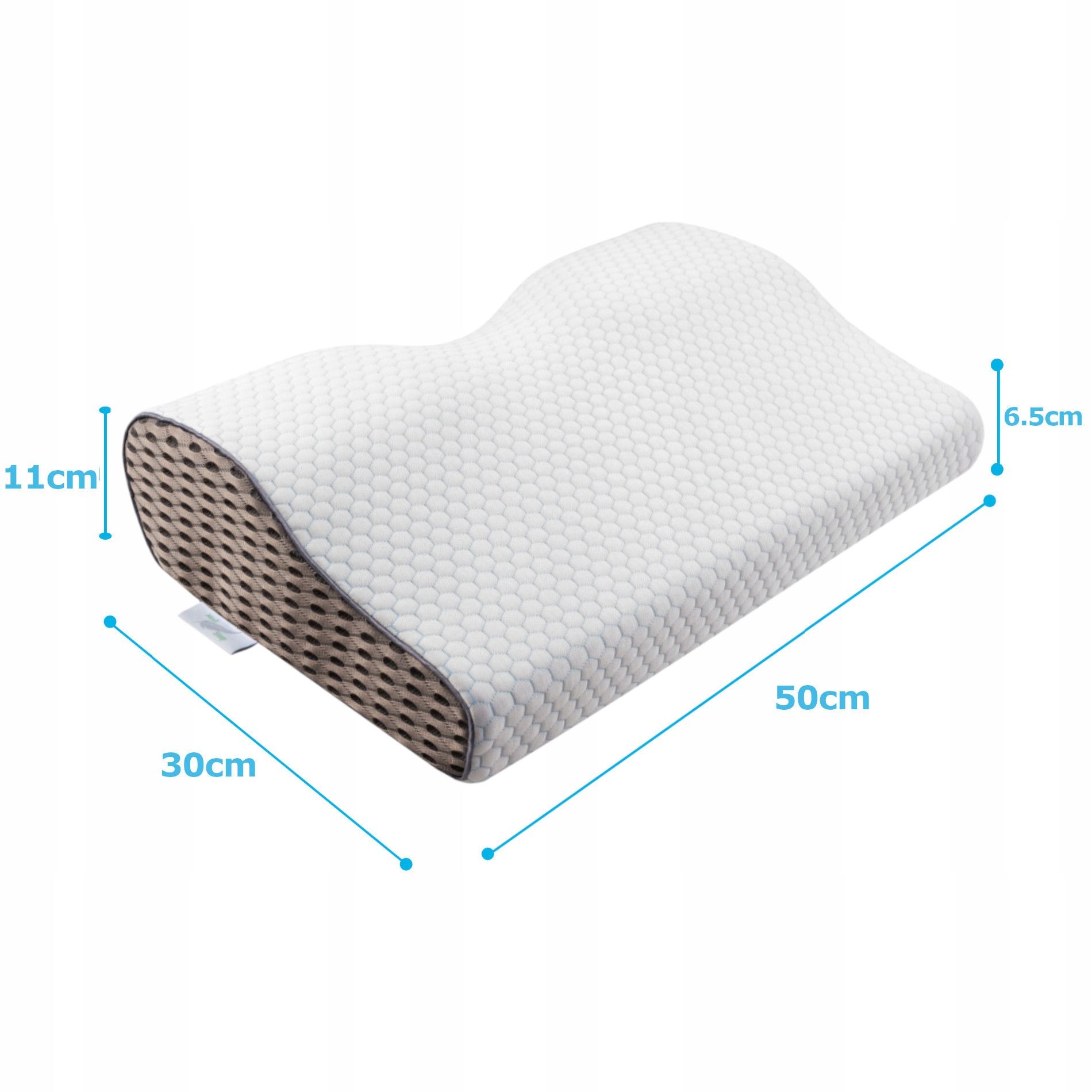 Medi Sleep Orthopädisches Nackenstützkissen 50 x 30 cm aus Memory-Schaum mit abnehmbarem Bezug