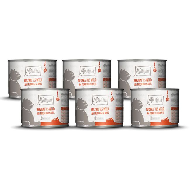MjAMjAM - herzhaftes Wild an fruchtigem Apfel 6x200 g Futter