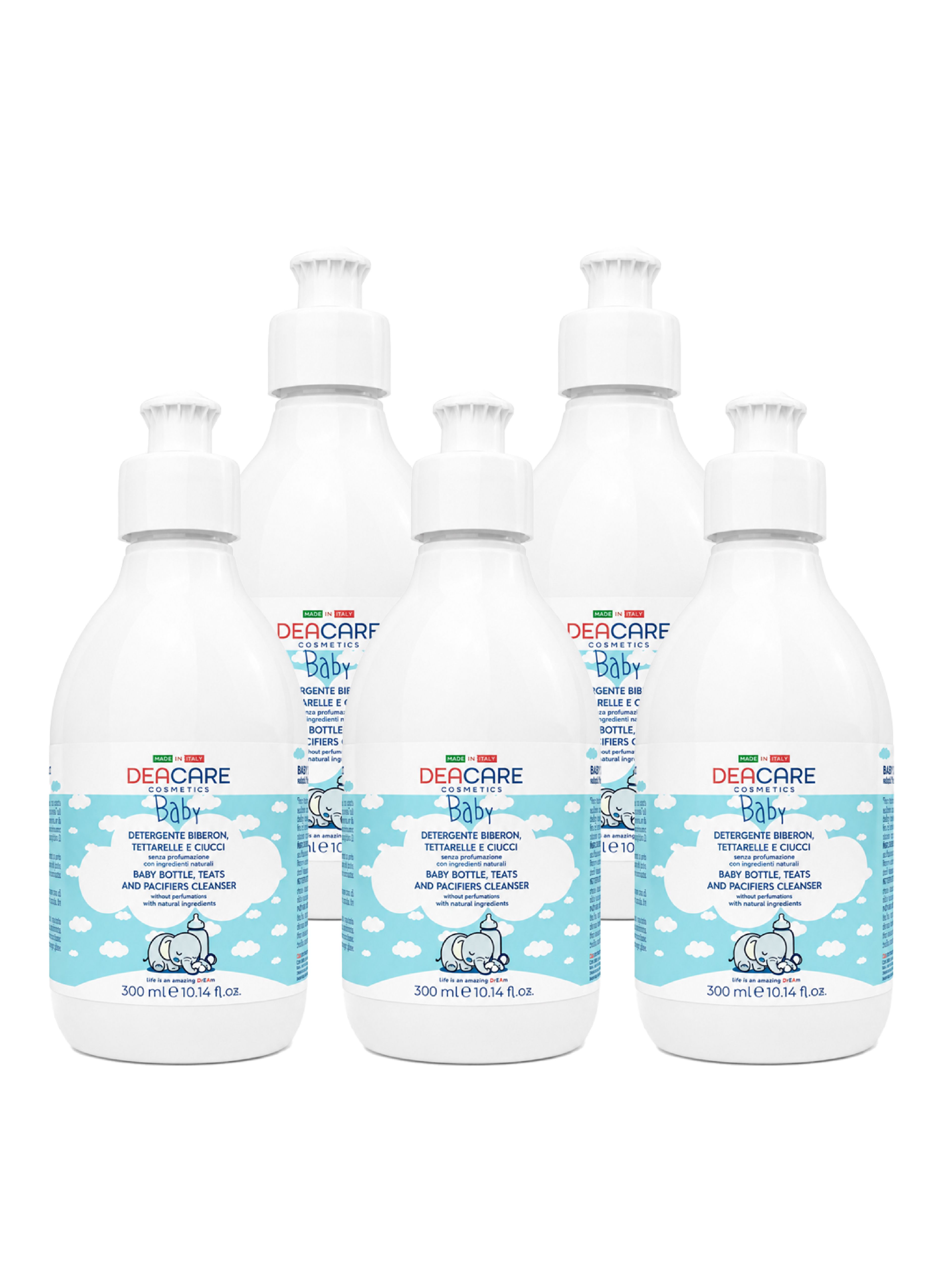 DEACARE Baby - Detergente Biberon Tettarelle Ciucci - Naturale e senza profumo - 5x