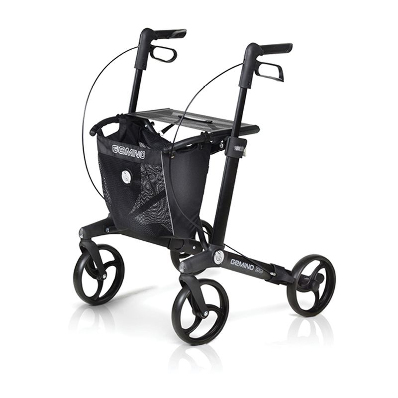 Leichtgewicht-Rollator Gemino 30 in schwarz mit 62 cm Sitzhöhe