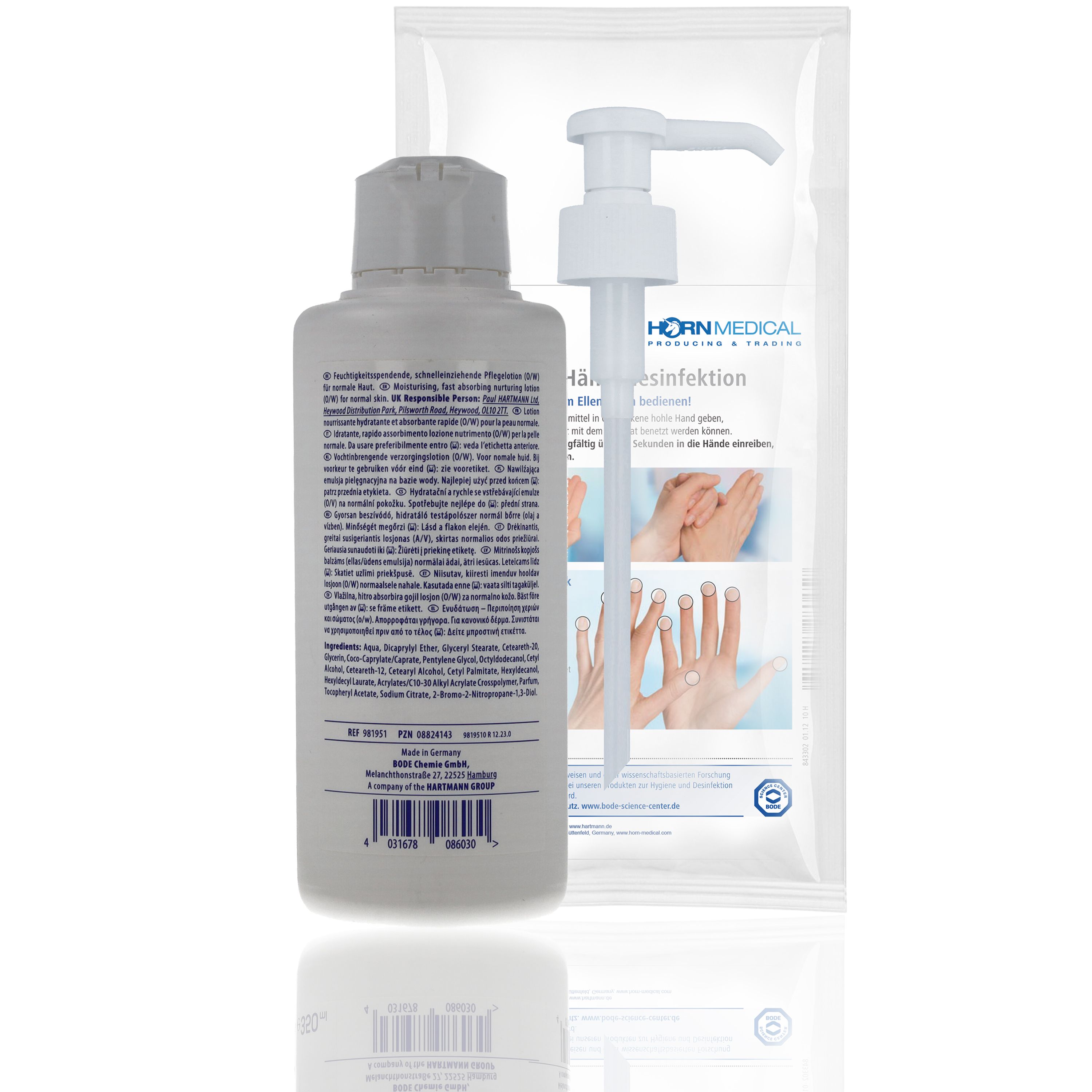 Horn Medical Dosierpumpe mit Öl-in-Wasser Hautpflege Baktolan lotion