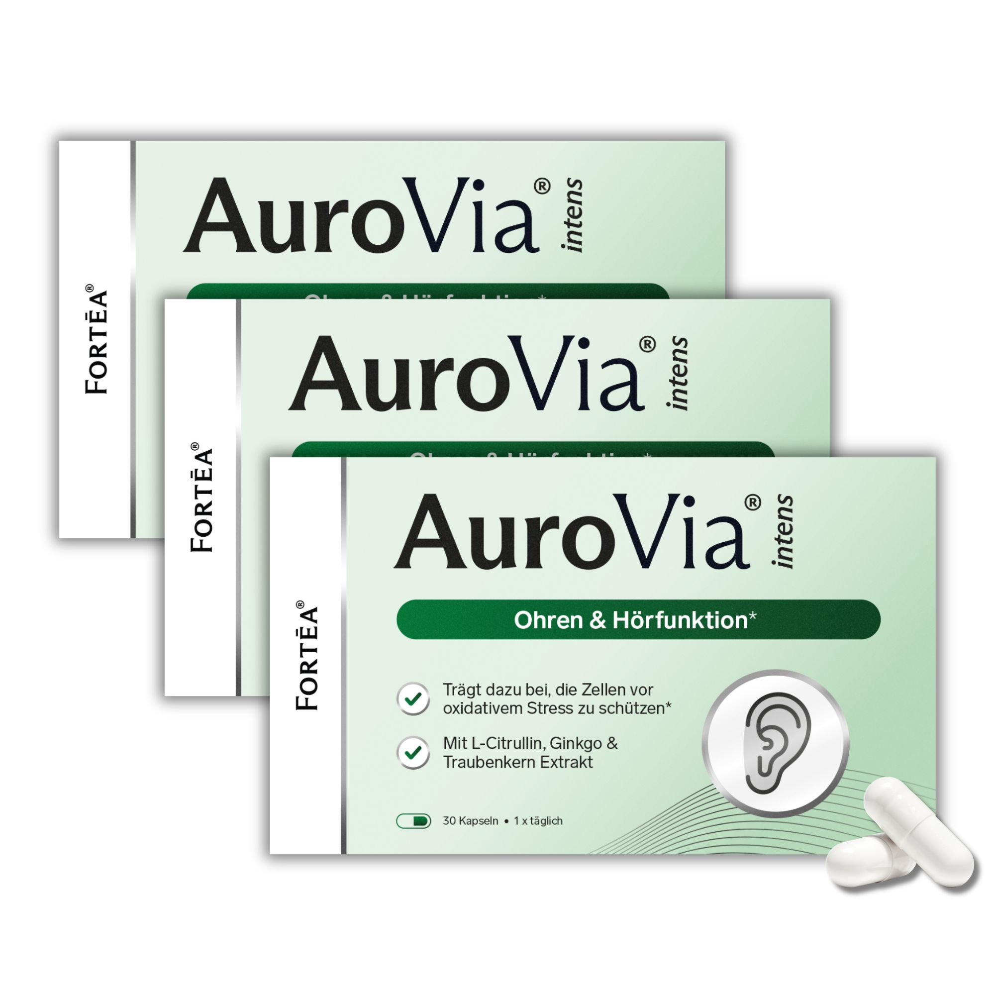 Fortea® AuroVia® intens – Ohren & Hörfunktion 90 St Kapseln