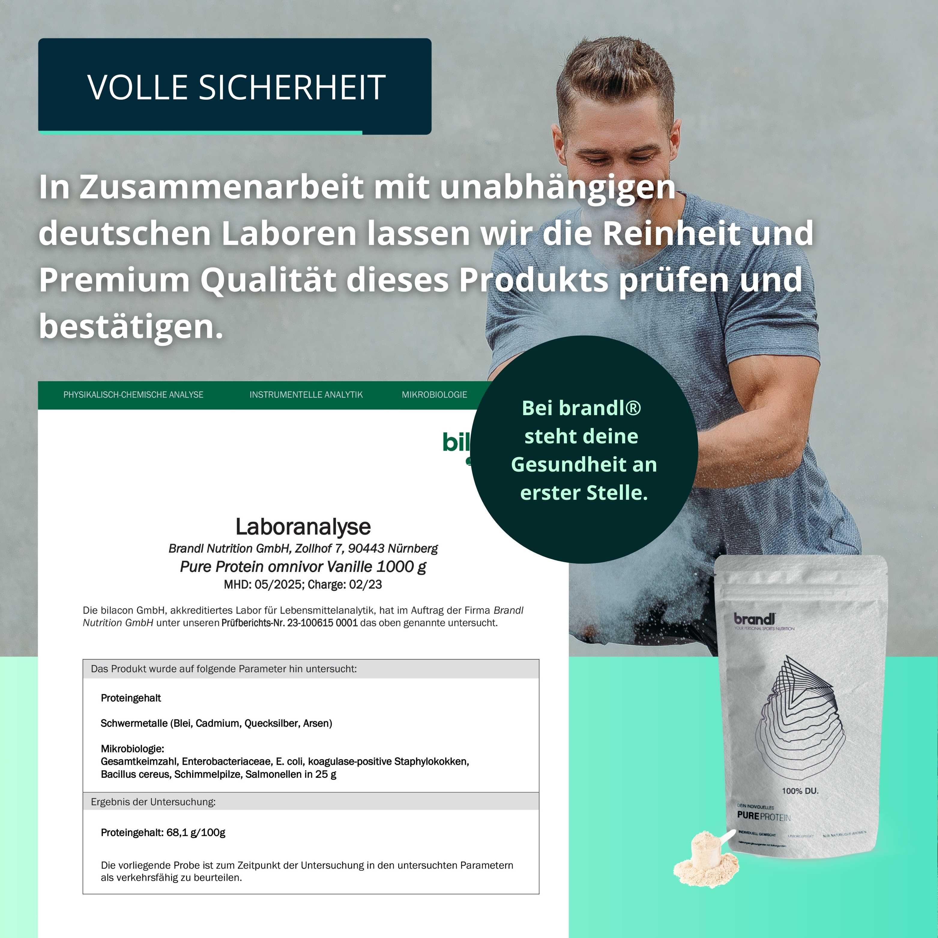 brandl® Proteinpulver aus Whey und 4 pflanzlichen Eiweiß-Quellen