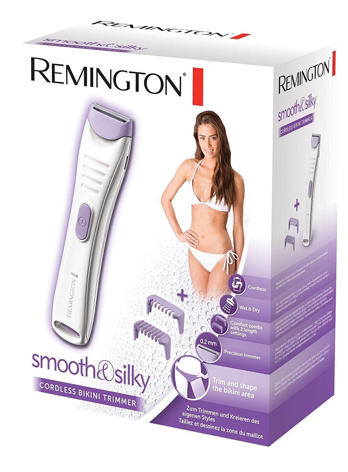 REMINGTON Bikini-Trimmer smooth & silky BKT4000 Nass- & Trockenanwendung Akku