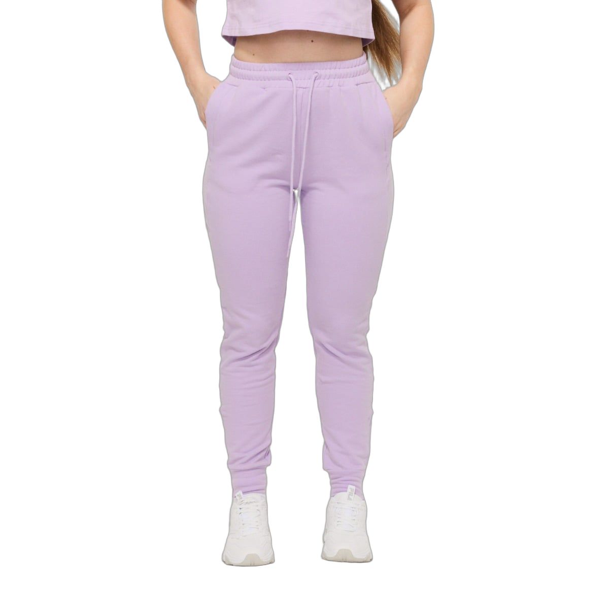 GymBeam Jogginghose Damen Slim mit Kordelzug und Reißverschlusstaschen Lavender