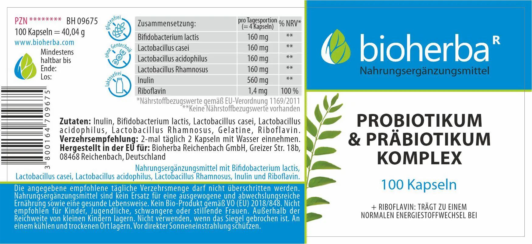 Bioherba Probiotikum & Präbiotikum Komplex Kapseln