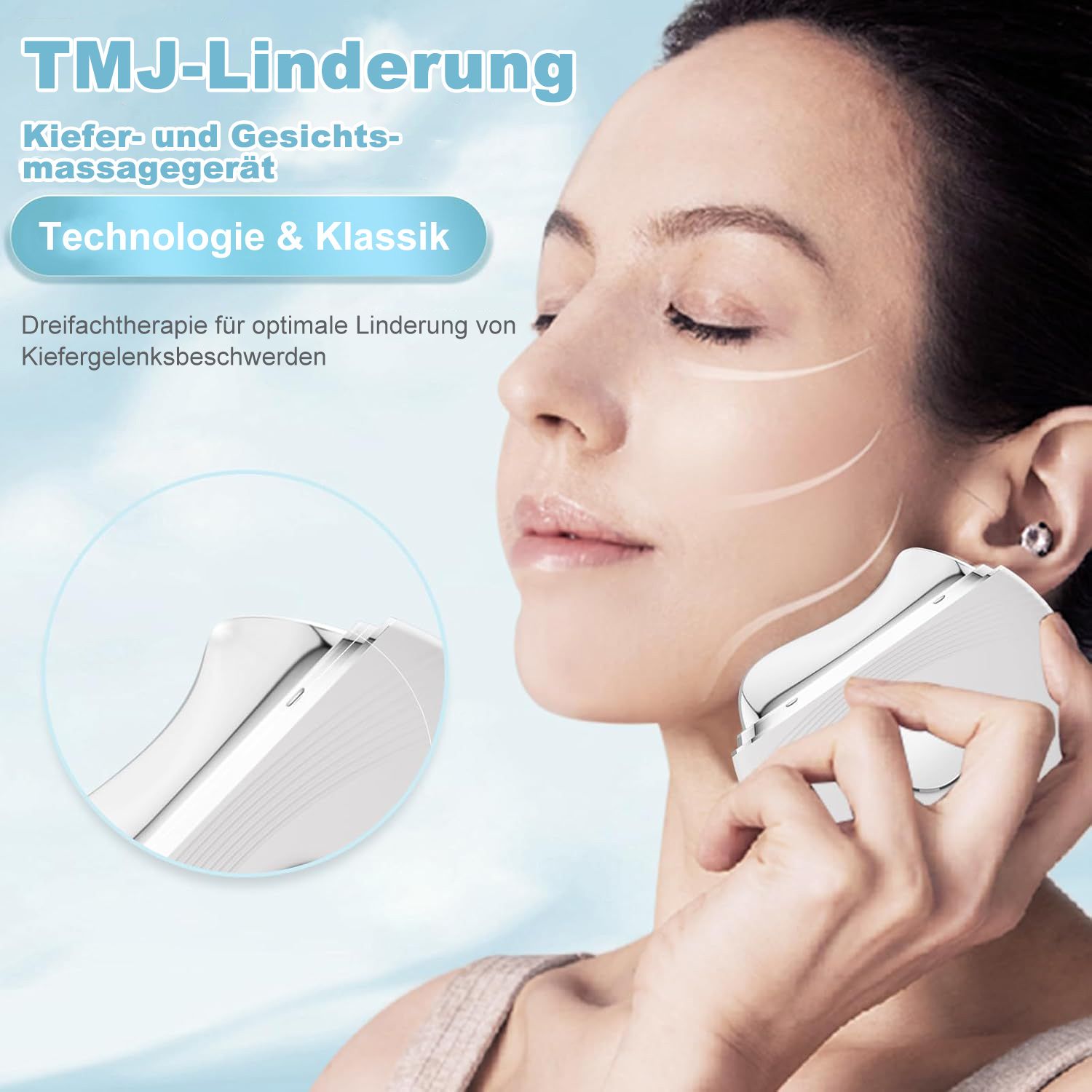COOL-i EMS Gua Sha, LED (Rot/Blau/Violett), 3 Vibrationsmodi, LCD für kosmetische Gesichtspflege