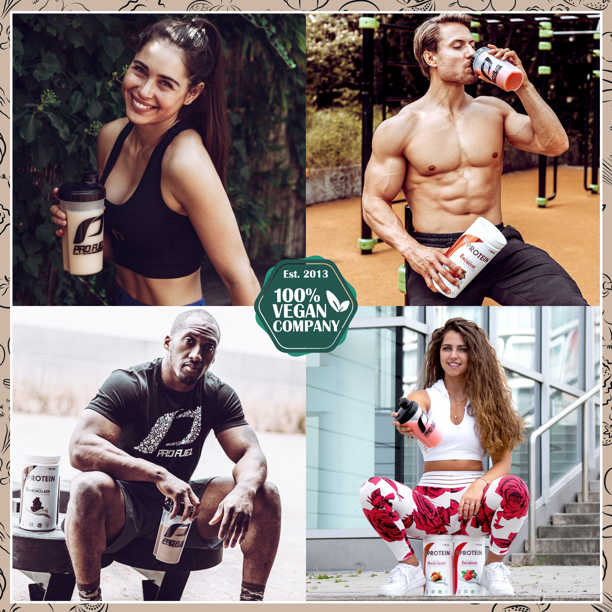 ProFuel - V-PROTEIN Classic - Haselnuss - veganes Proteinpulver mit 76% Protein