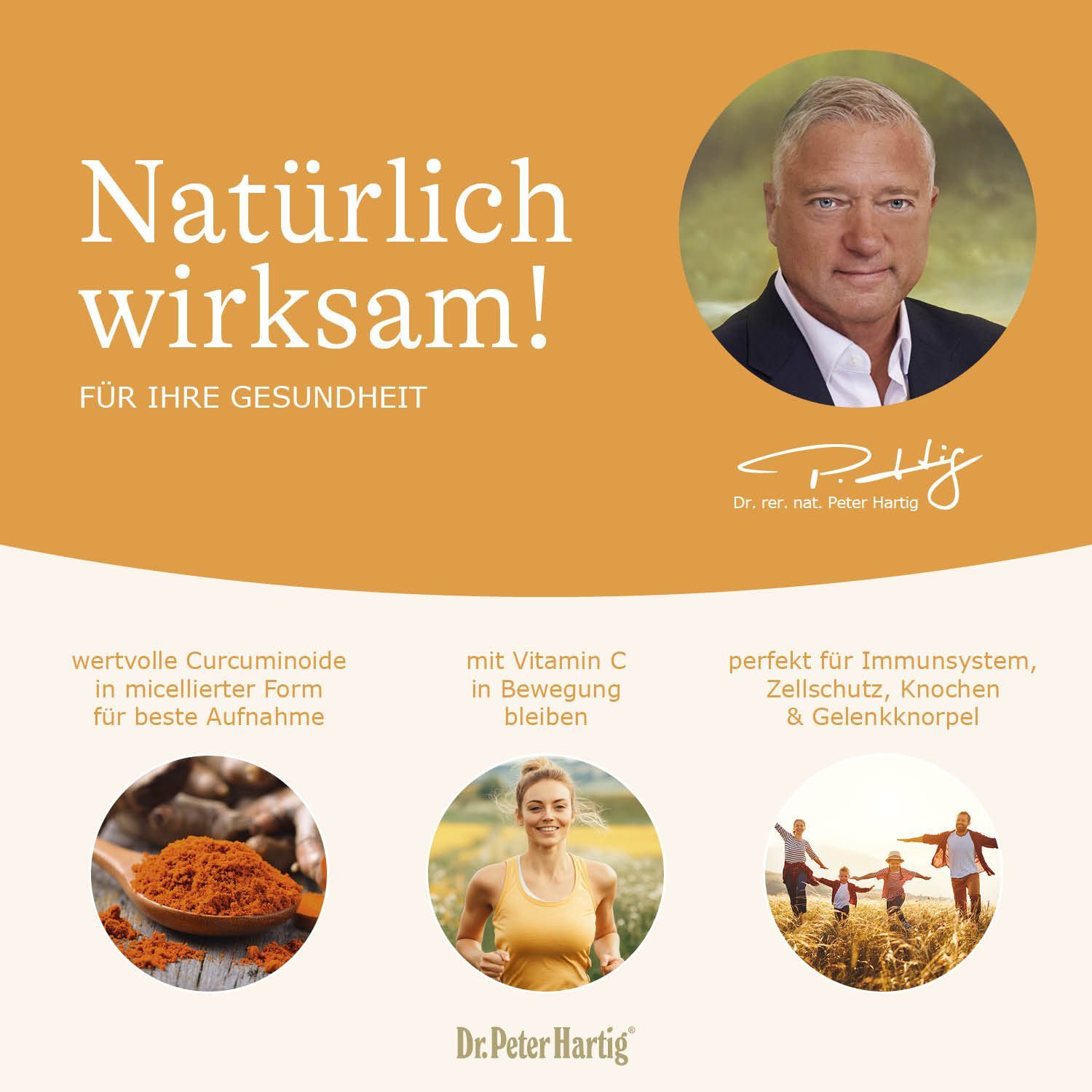 Text mit Verzehrempfehlung. Zeigt 5 Tropfen-Symbole und Informationen zur Dosierung und Einnahme.