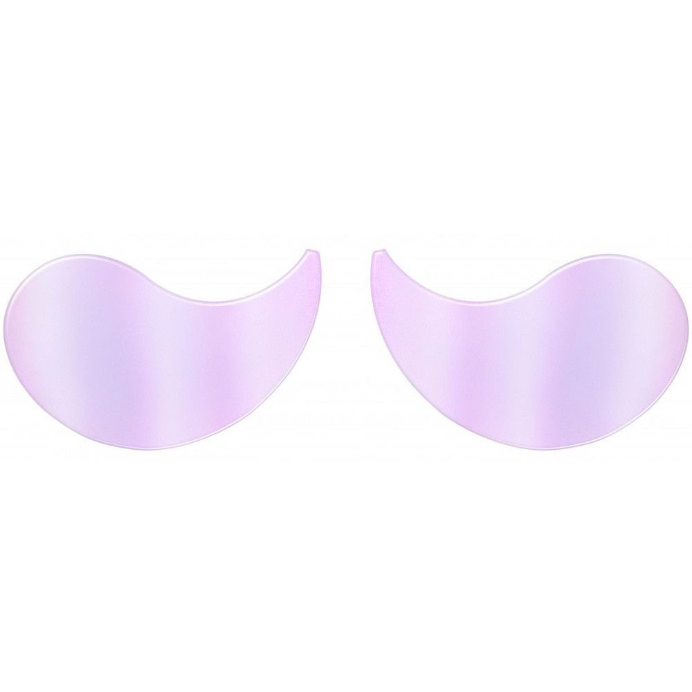 Zwei hellviolette, tropfenförmige Augenpads. Glatte Oberfläche, abgerundete Form.