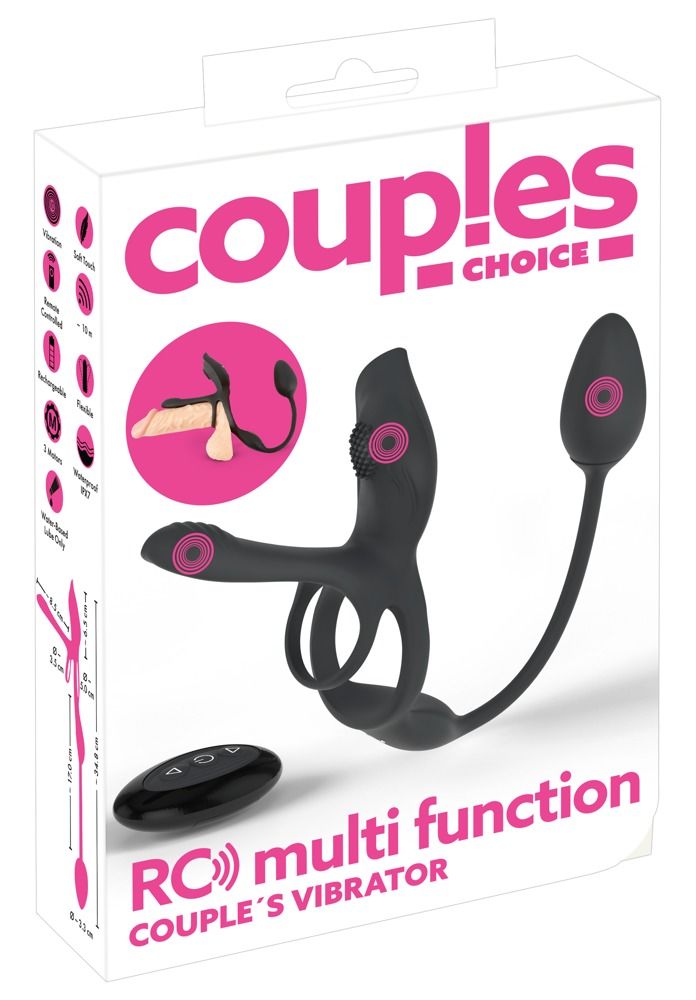 Verpackung des Wellness-Produkts. Auf der Verpackung steht 'Couples Choice'. Das Produkt ist abgebildet, mit Fernbedienung.