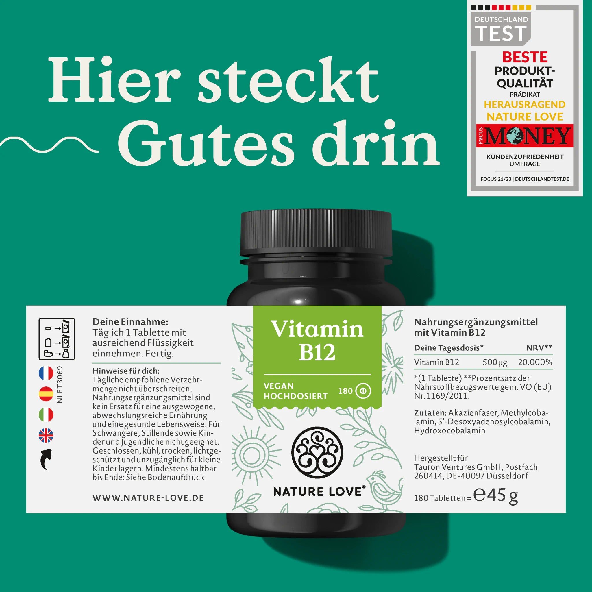 Nature Love® Vitamin B12 500 µg 180 St Tabletten