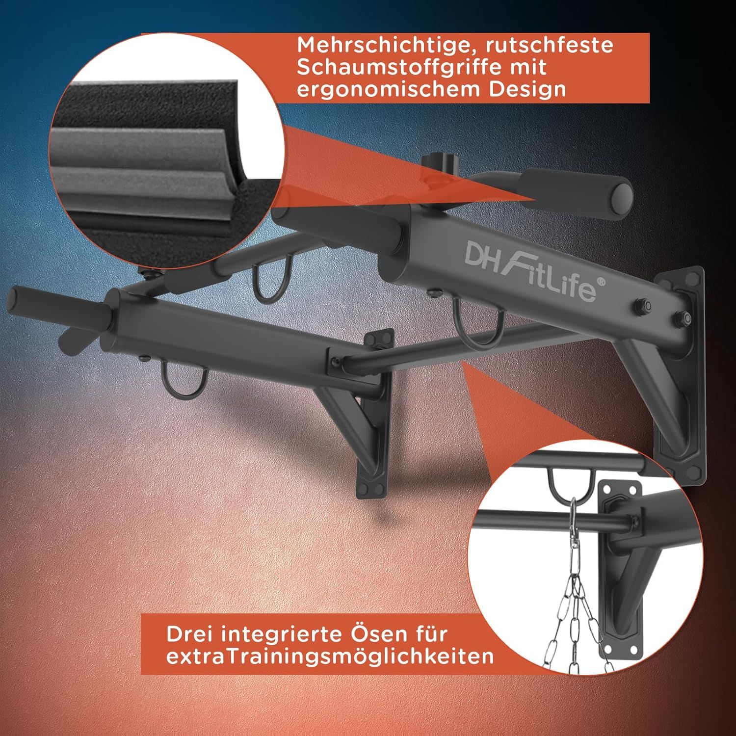 DH FitLife Wandmontage Klimmzugstange