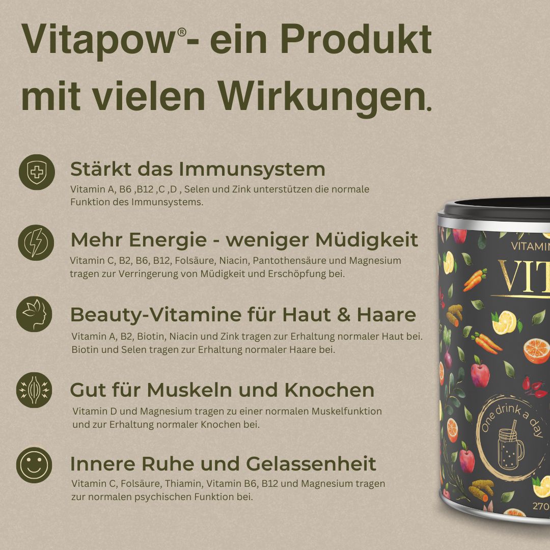 Vitapow Multivitamin Pulver + Magnesium, Zink, Selen