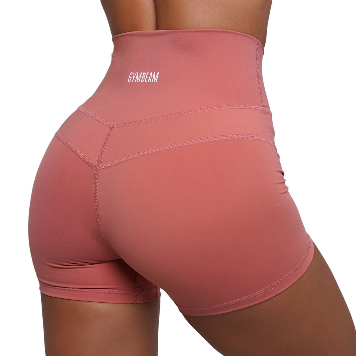 GymBeam Shorts Damen Slim mit hoher Taille und elastischem Material, Lachsfarben