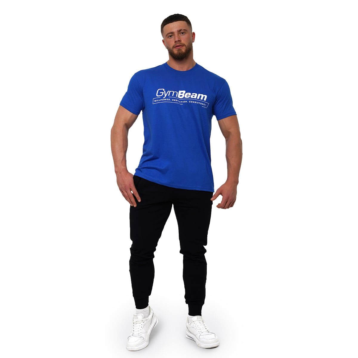 GymBeam T-Shirt Herren Regular Kurzarm Willpower Royal Blue