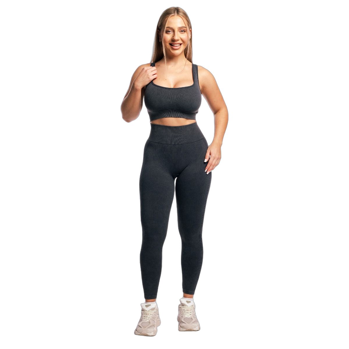 GymBeam Leggings für Frauen nahtlos mit hoher Taille LIFT Coal