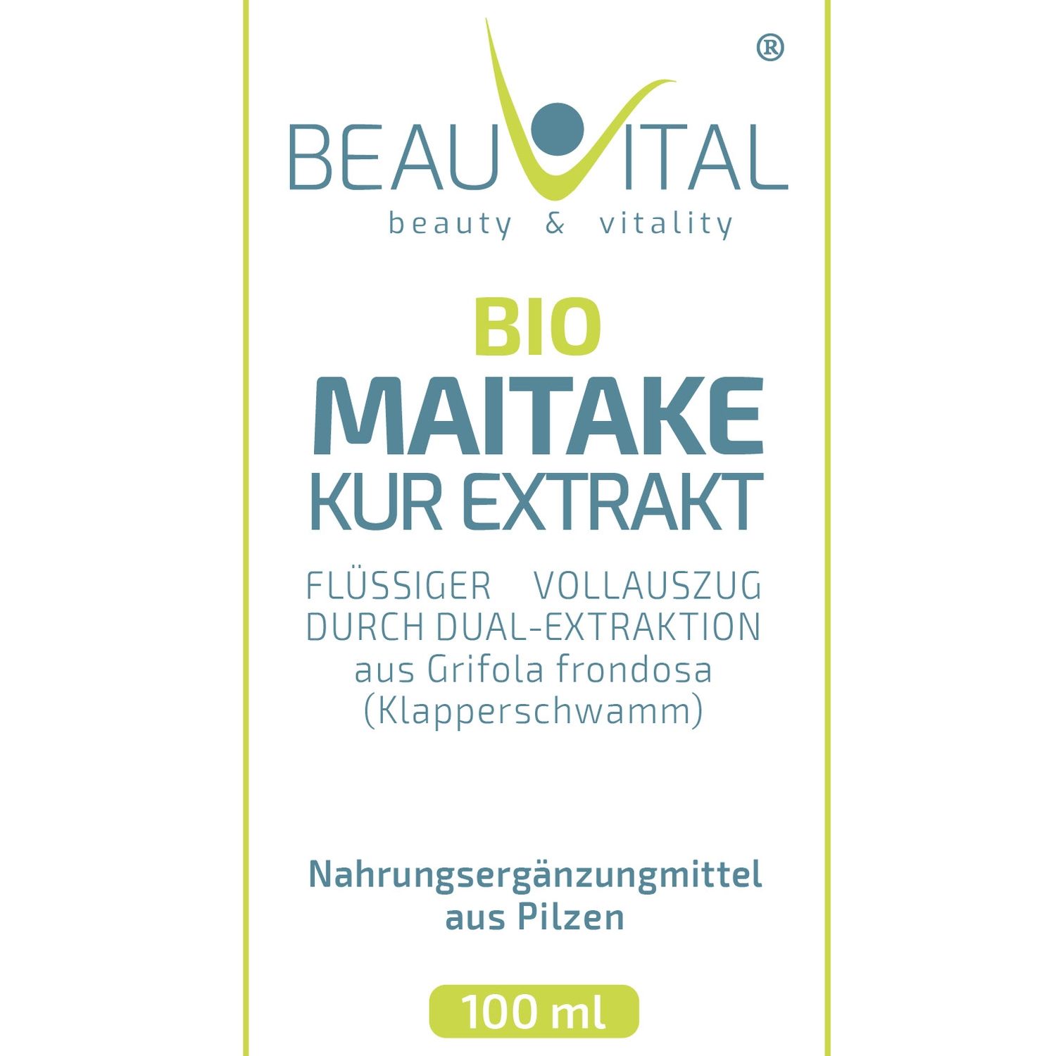 BEAUVITAL® Bio Maitake Kurextrakt | Flüssiger Vollauszug durch Dual-Extraktion