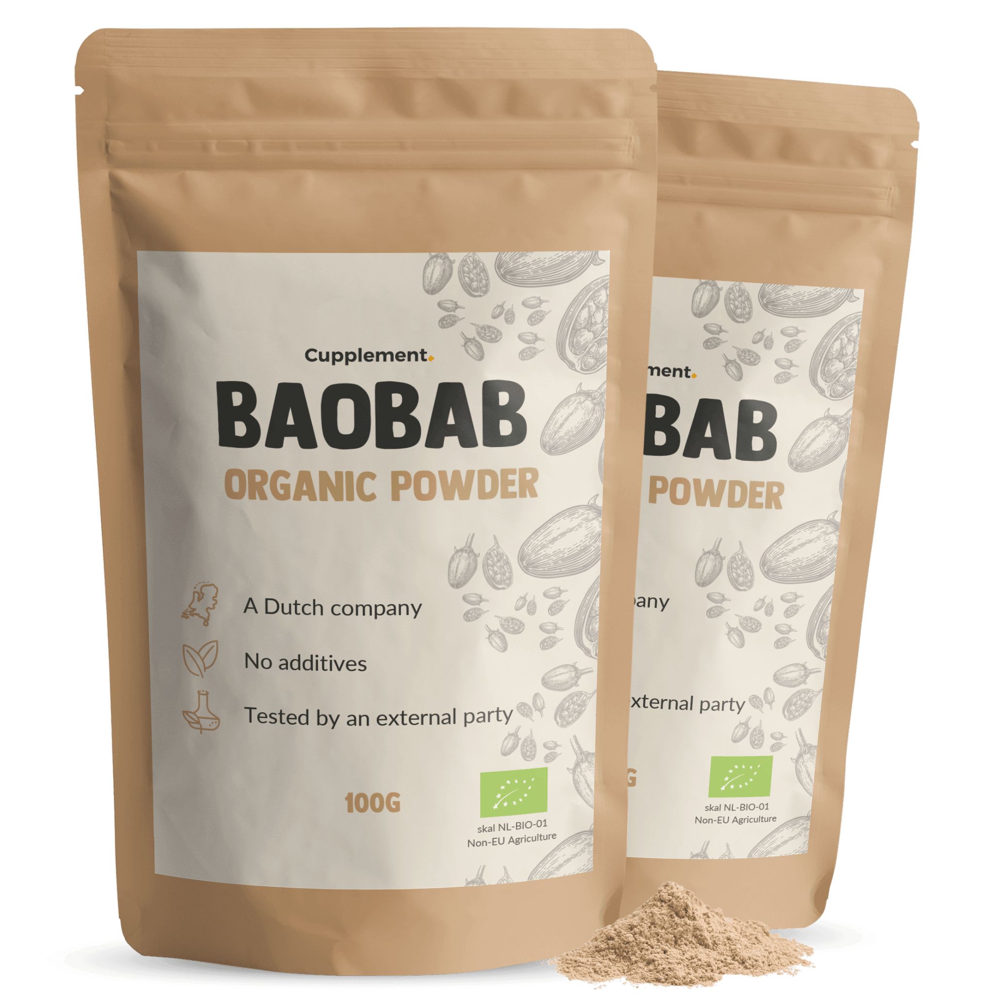 Cupplement® - Baobab Pulver Bio Kombipack 200 g
