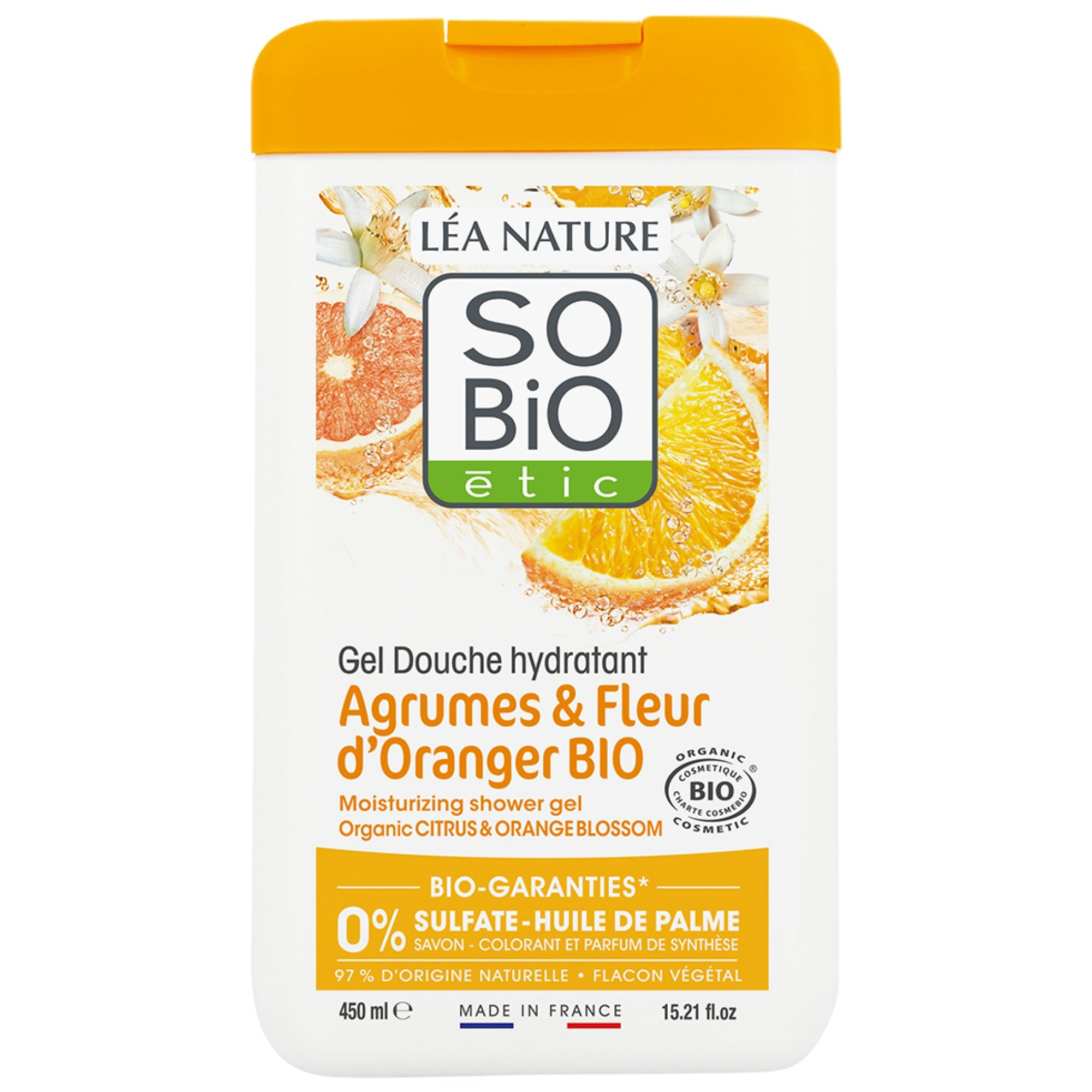 Léa Nature SO BIO étic Feuchtigkeitsspendendes Duschgel Zitrusfrüchte & Orangenblüte Bio 16,5x9x4 cm
