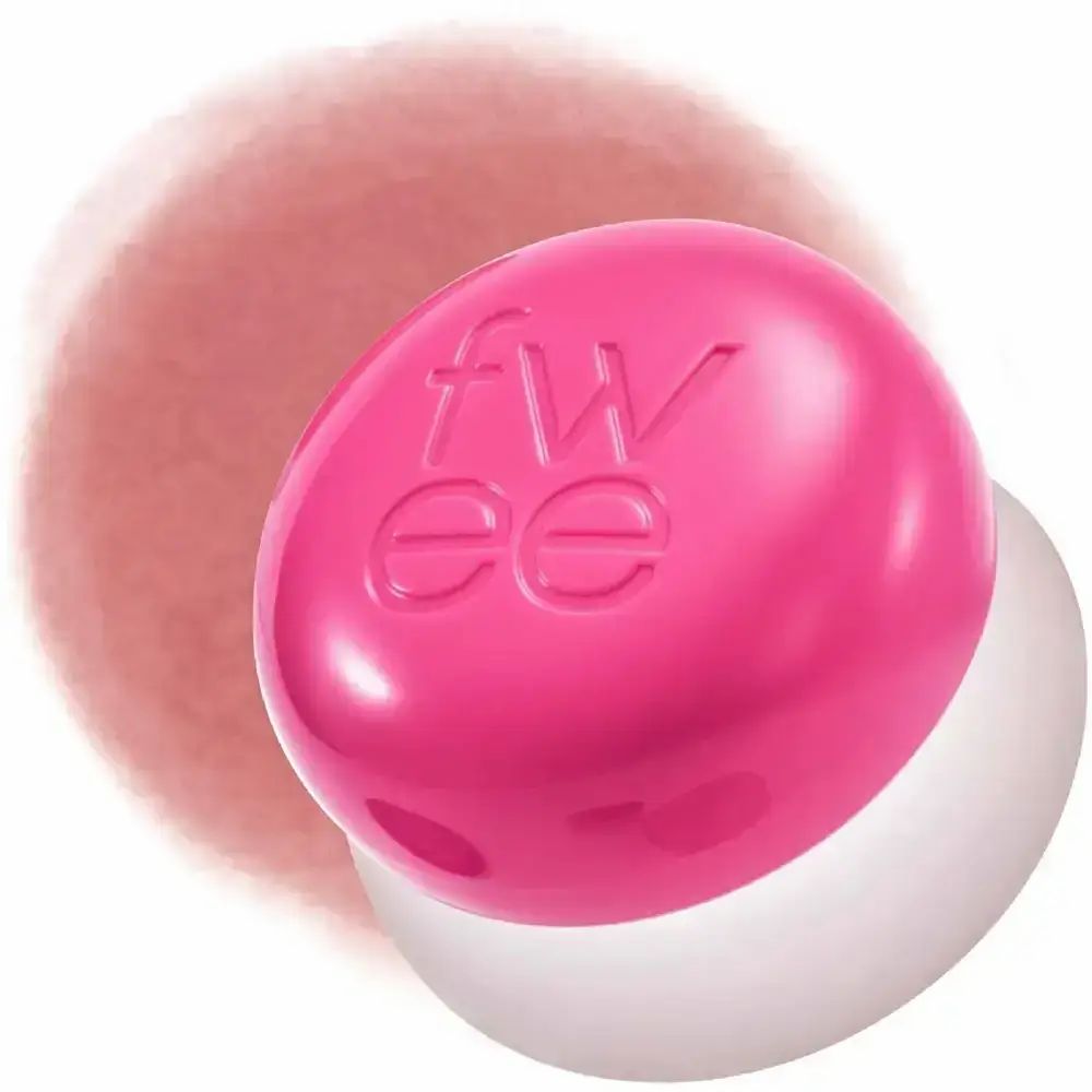 Runder, pinkfarbener Behälter mit weißem Boden. Text: fwee.
