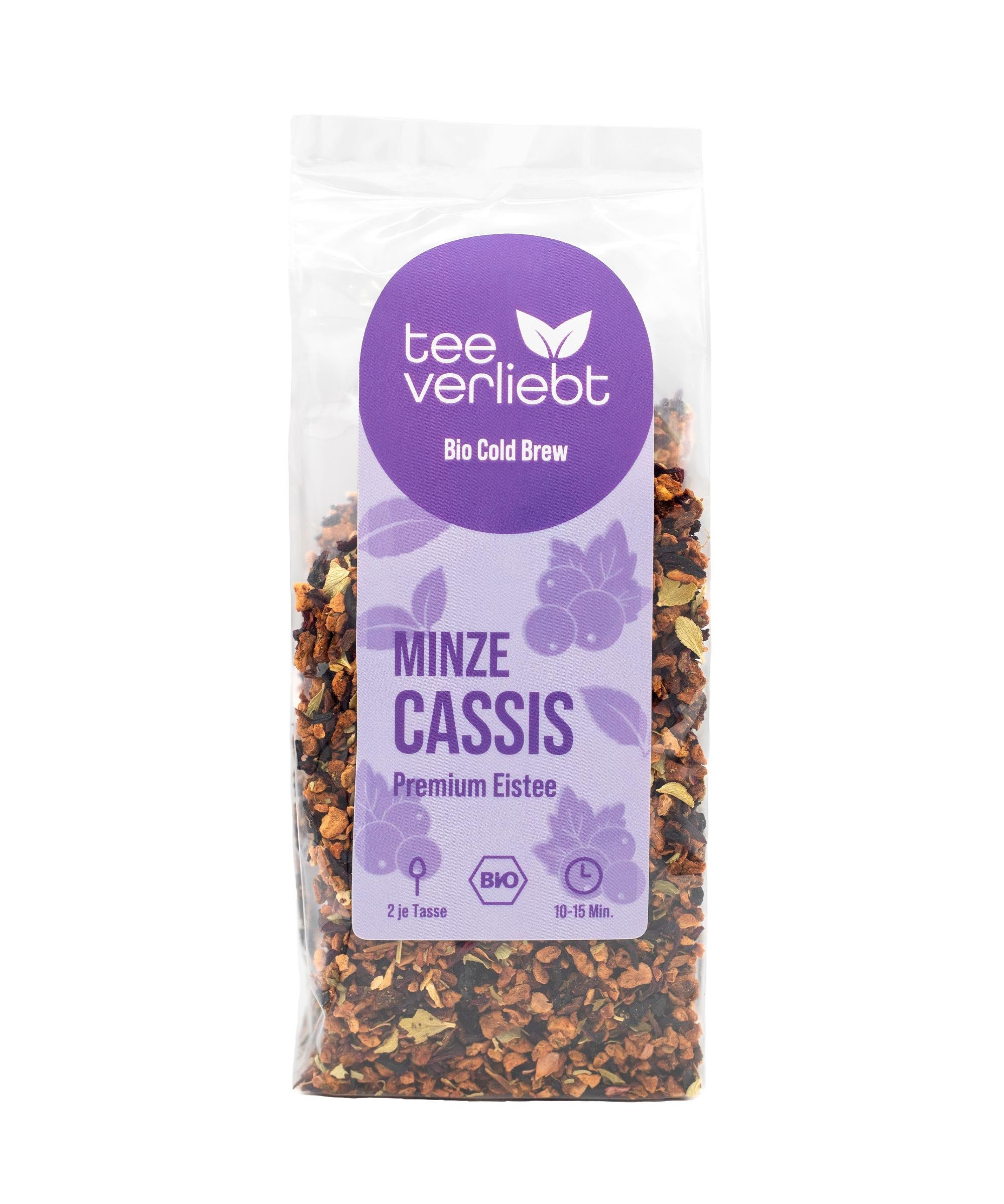 teeverliebt – Cassis Minze Bio Cold Brew | Premium Bio Eistee