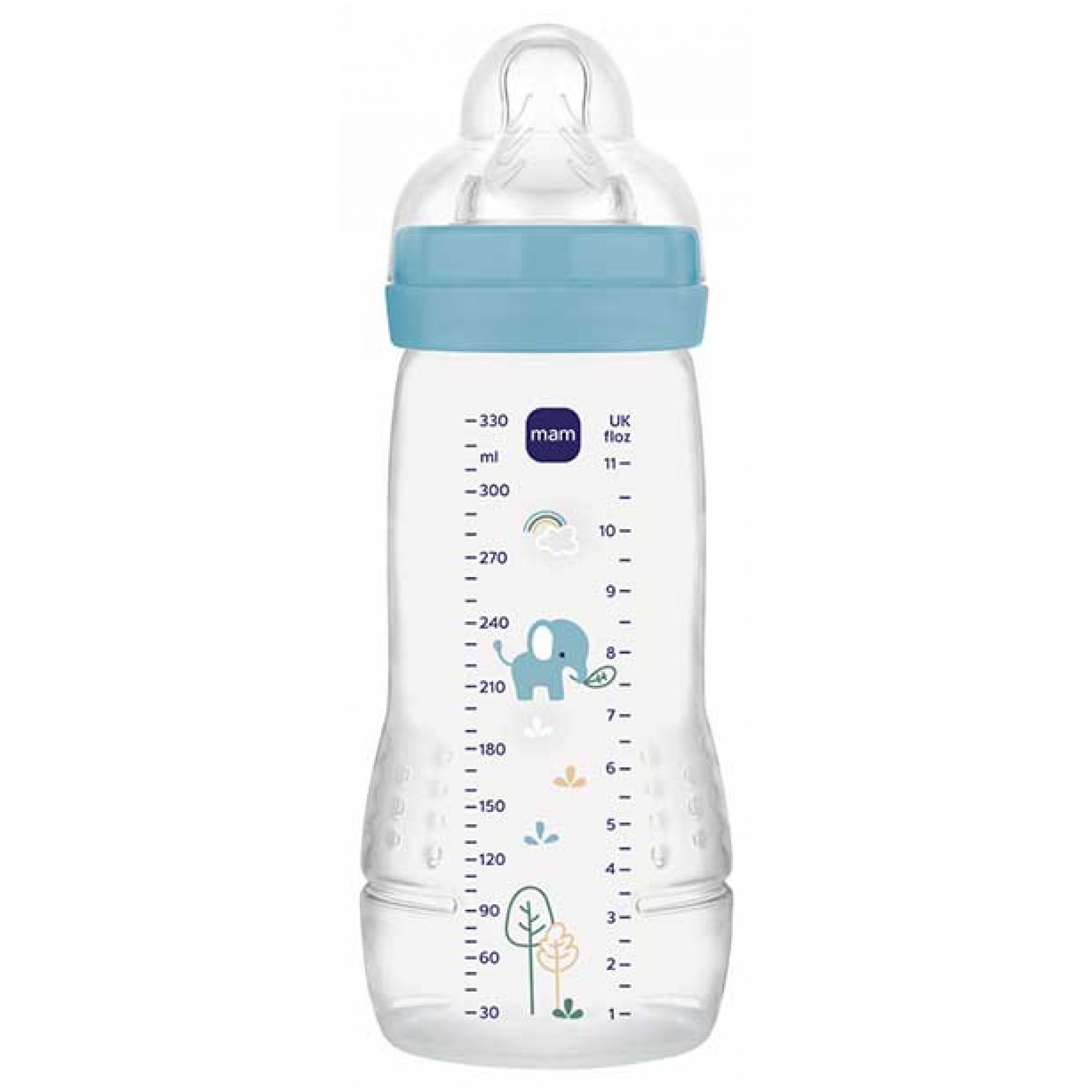 MAM Easy Active Babyflasche 6 Monate und älter Sehr Schneller Nahrungsfluss (Farbe : Blau) 7,2x7,2x20,5 cm