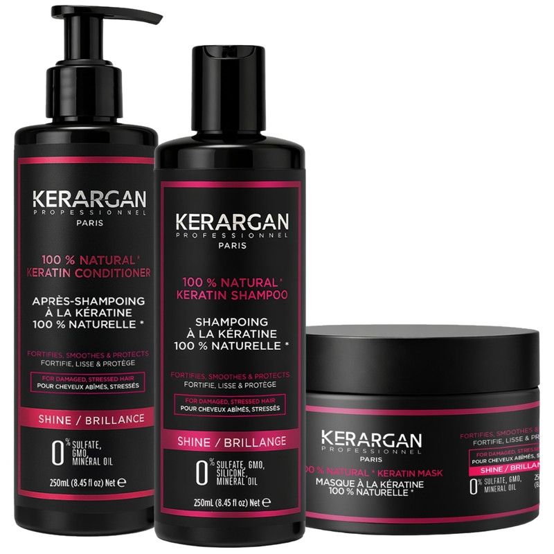Kerargan – Trio Keratin-Shampoo, Conditioner & Maske 750 ml