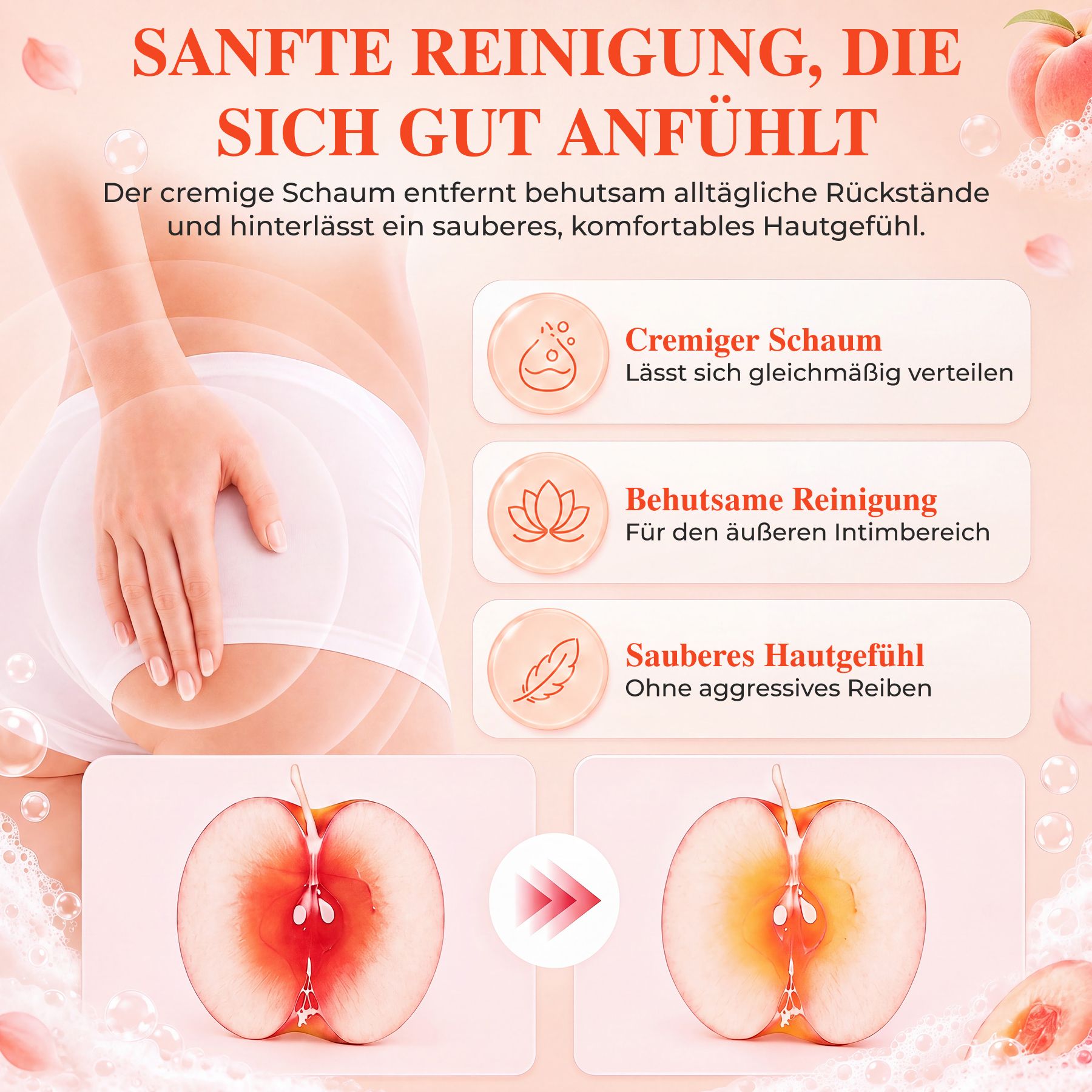 P-beauty Intimseife Yoni Bar Frauen Intimpflege pH-Balance mit Pfirsich