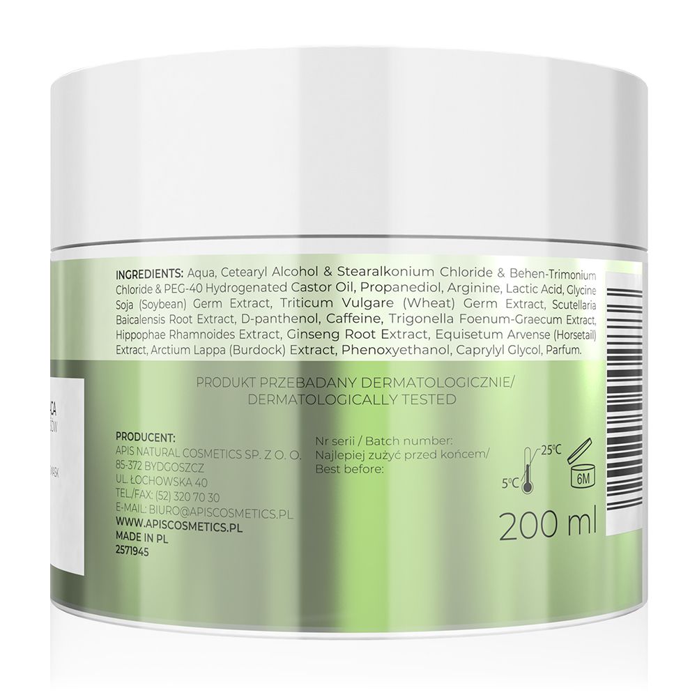 APIS NATURAL SOLUTION, Stärkende Anti-Haarausfall-Maske mit 3% Baicapil