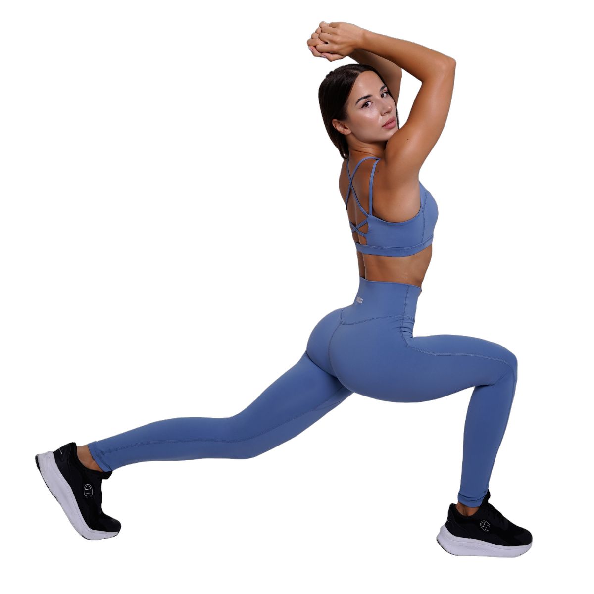 GymBeam Leggings Damen mit hoher Taille und elastischem Material, Stahlblau