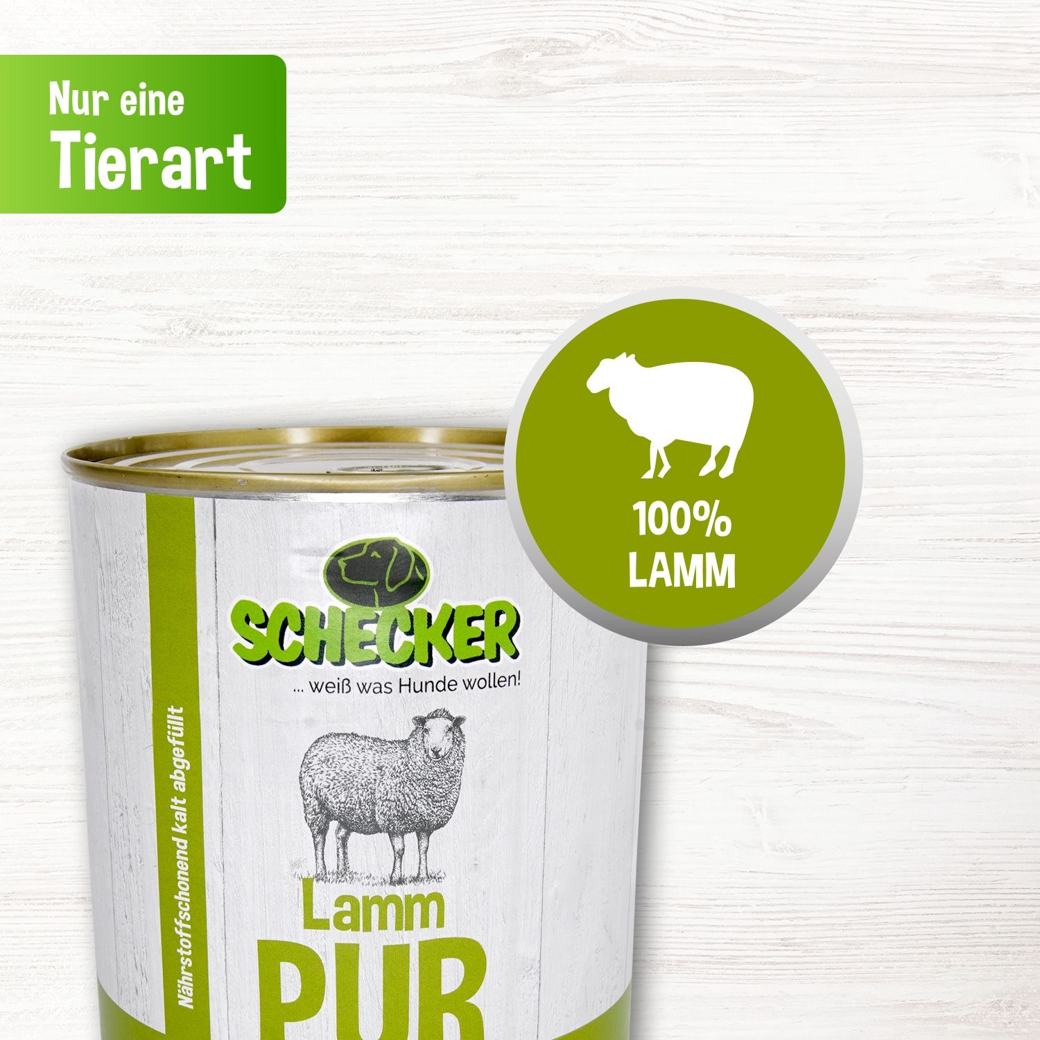 Schecker Nassfutter - 100% Lamm pur - getreidefrei - glutenfrei - hypoallergen - fettarm