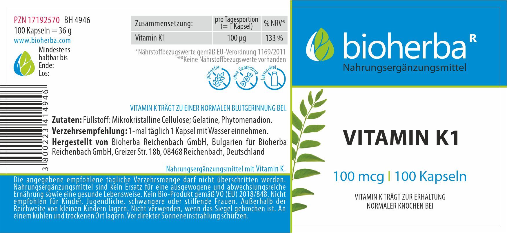 Bioherba Vitamin K1 Kapseln