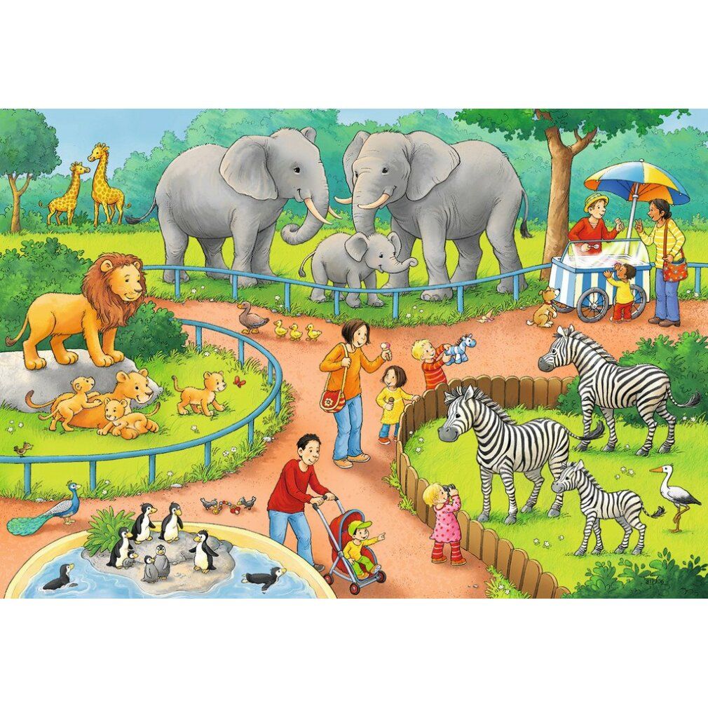 Ravensburger Ravensburger 7813 Puzzle Ein Tag im Zoo 2 x 24 Teile
