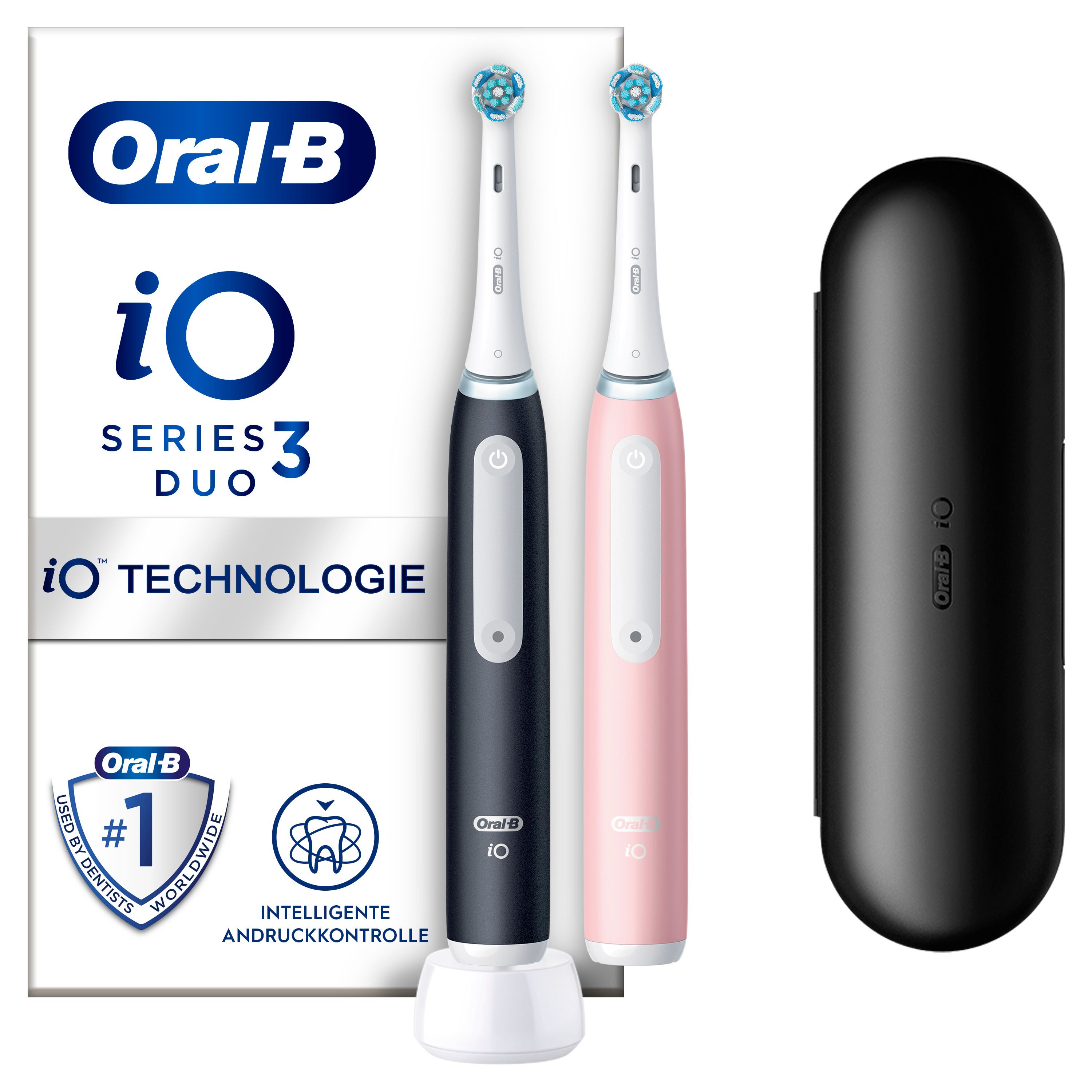Oral-B - Elektrische Zahnbürste 'iO3 + 2. Handstück' in Schwarz/Pink